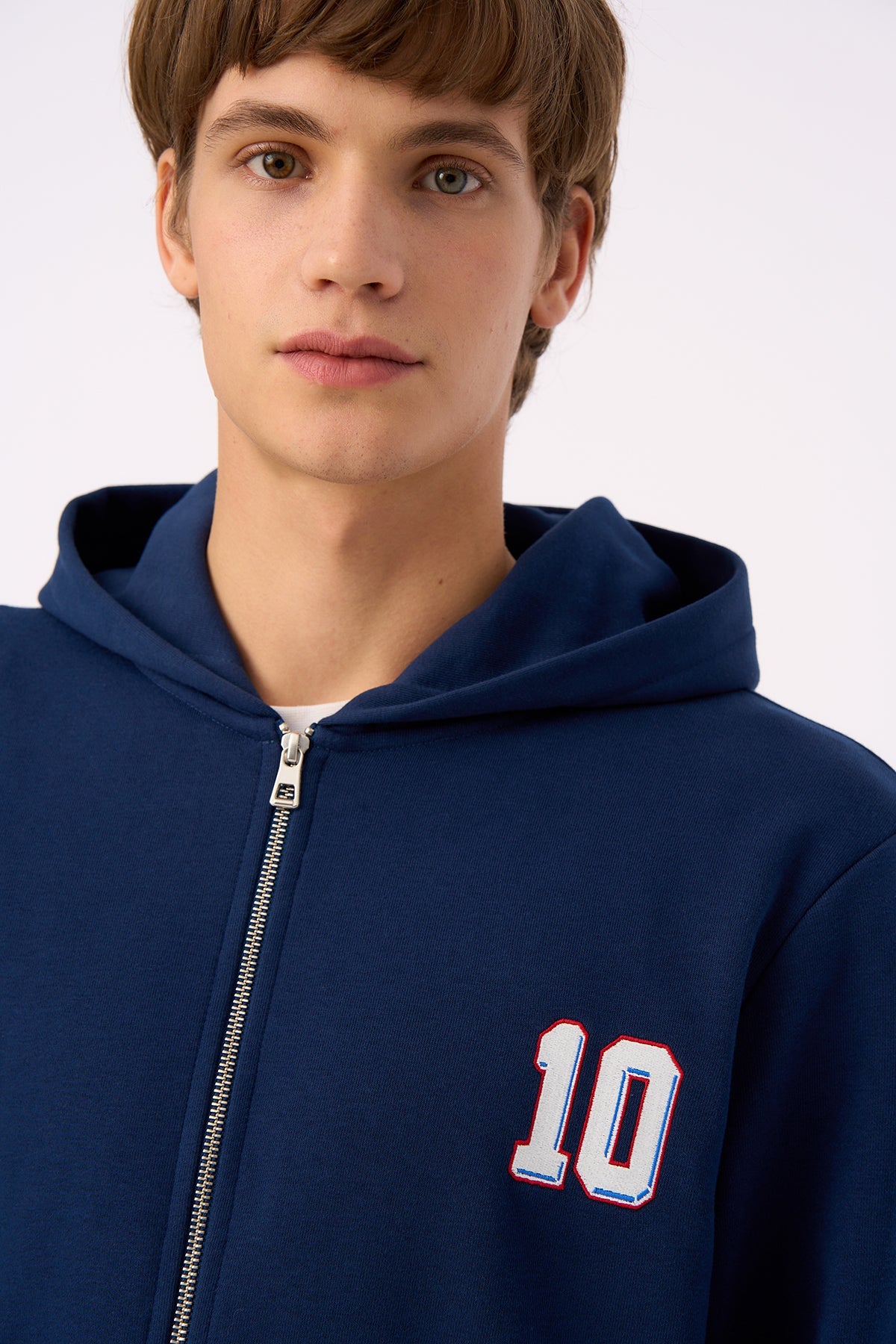 France 10 SuperSoft Fermuarlı Hoodie - Lacivert