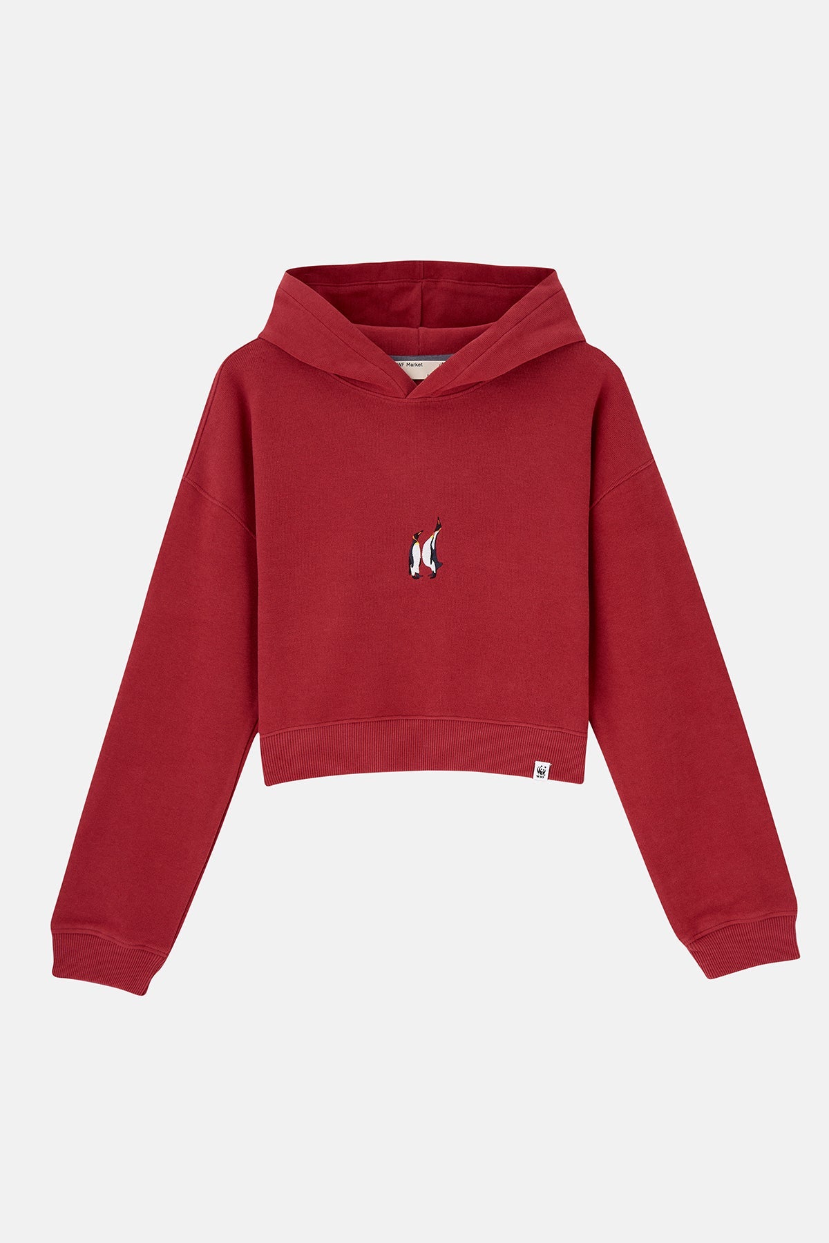 İmparator Penguen SuperSoft Crop Hoodie - Bordo