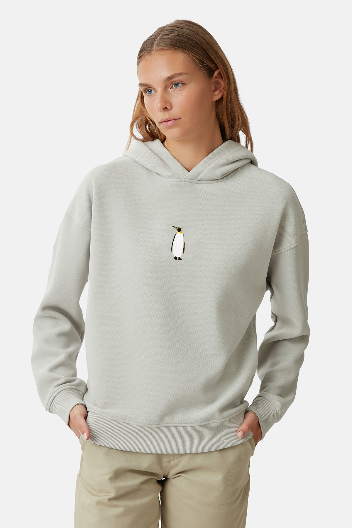İmparator Penguen SuperSoft Hoodie - Açık Gri
