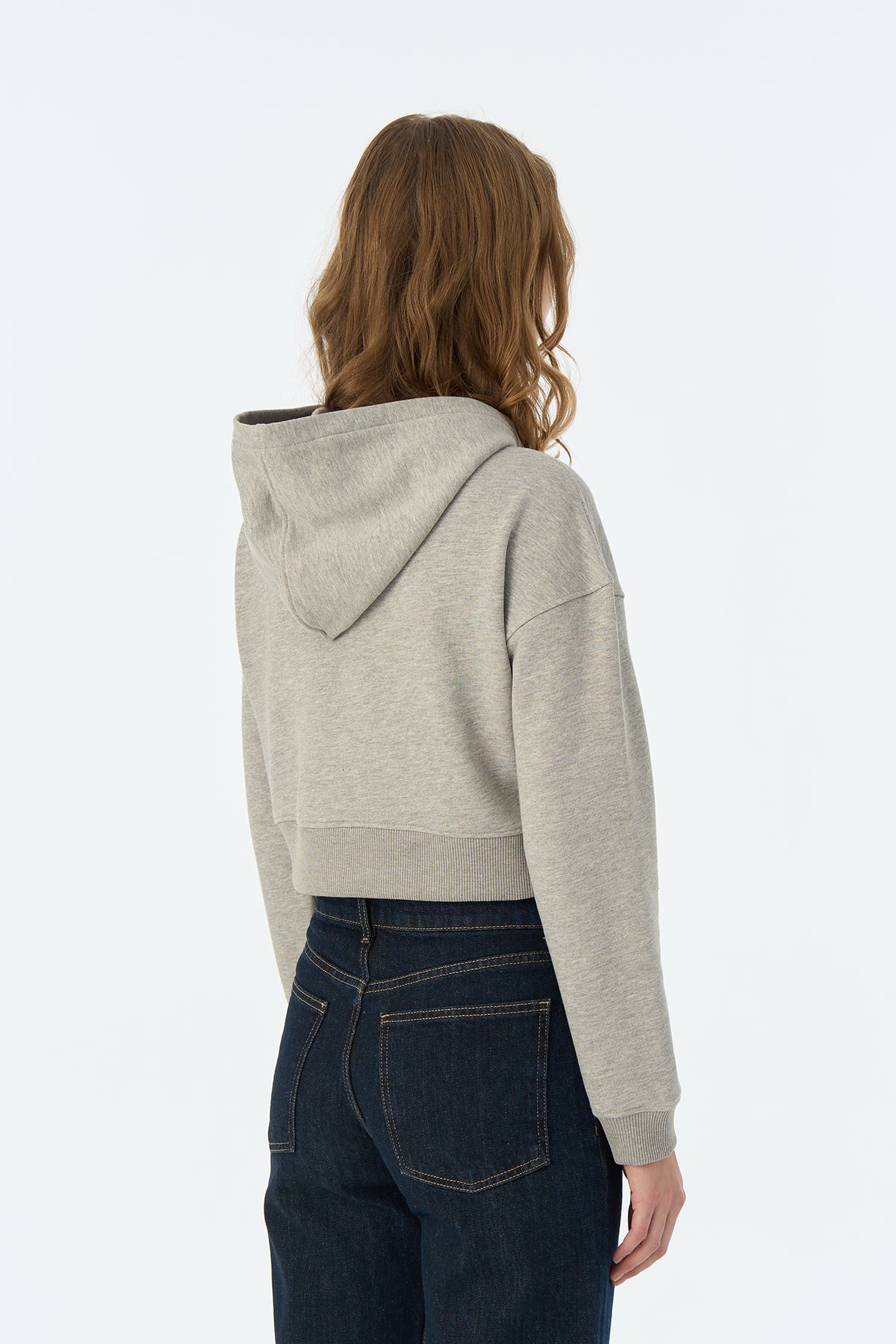 Socrates Tennis Club Crop Hoodie - Gri Melanj