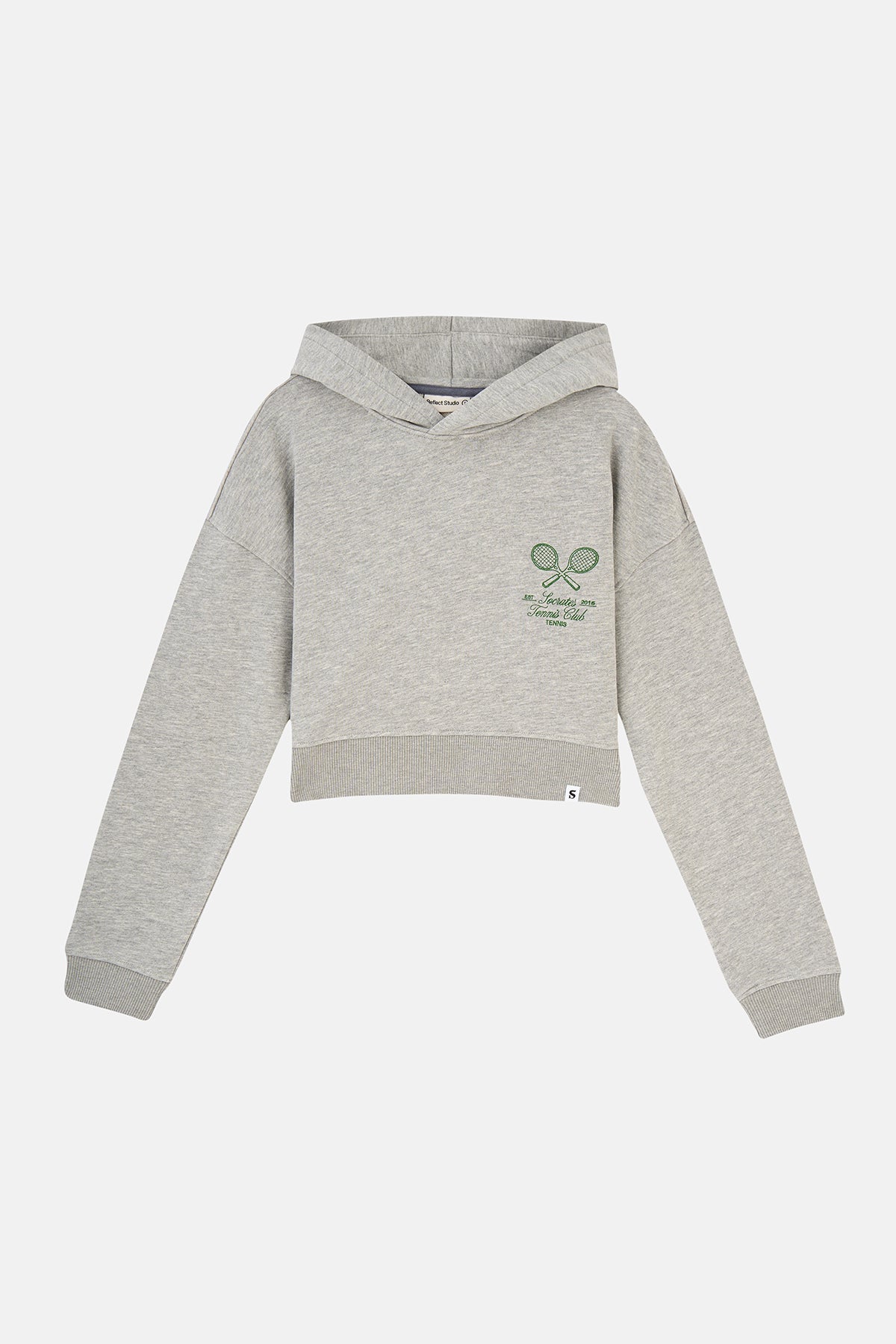 Socrates Tennis Club Crop Hoodie - Gri Melanj