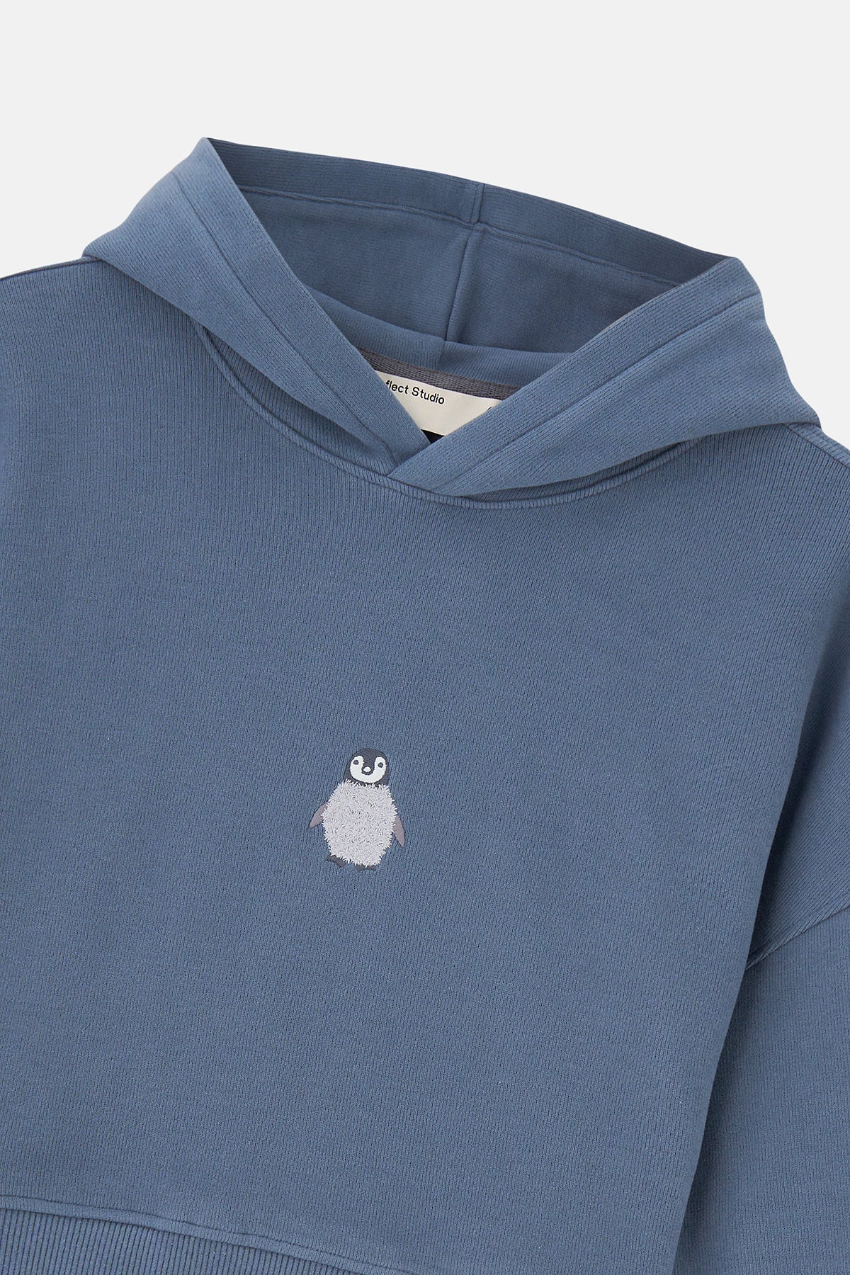 İmparator Penguen SuperSoft Crop Hoodie - Flint Mavi