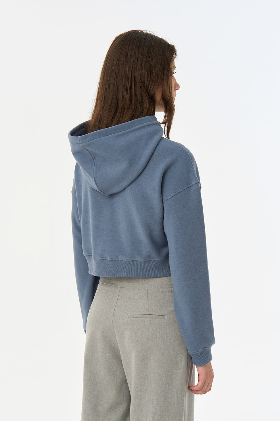 İmparator Penguen SuperSoft Crop Hoodie - Flint Mavi