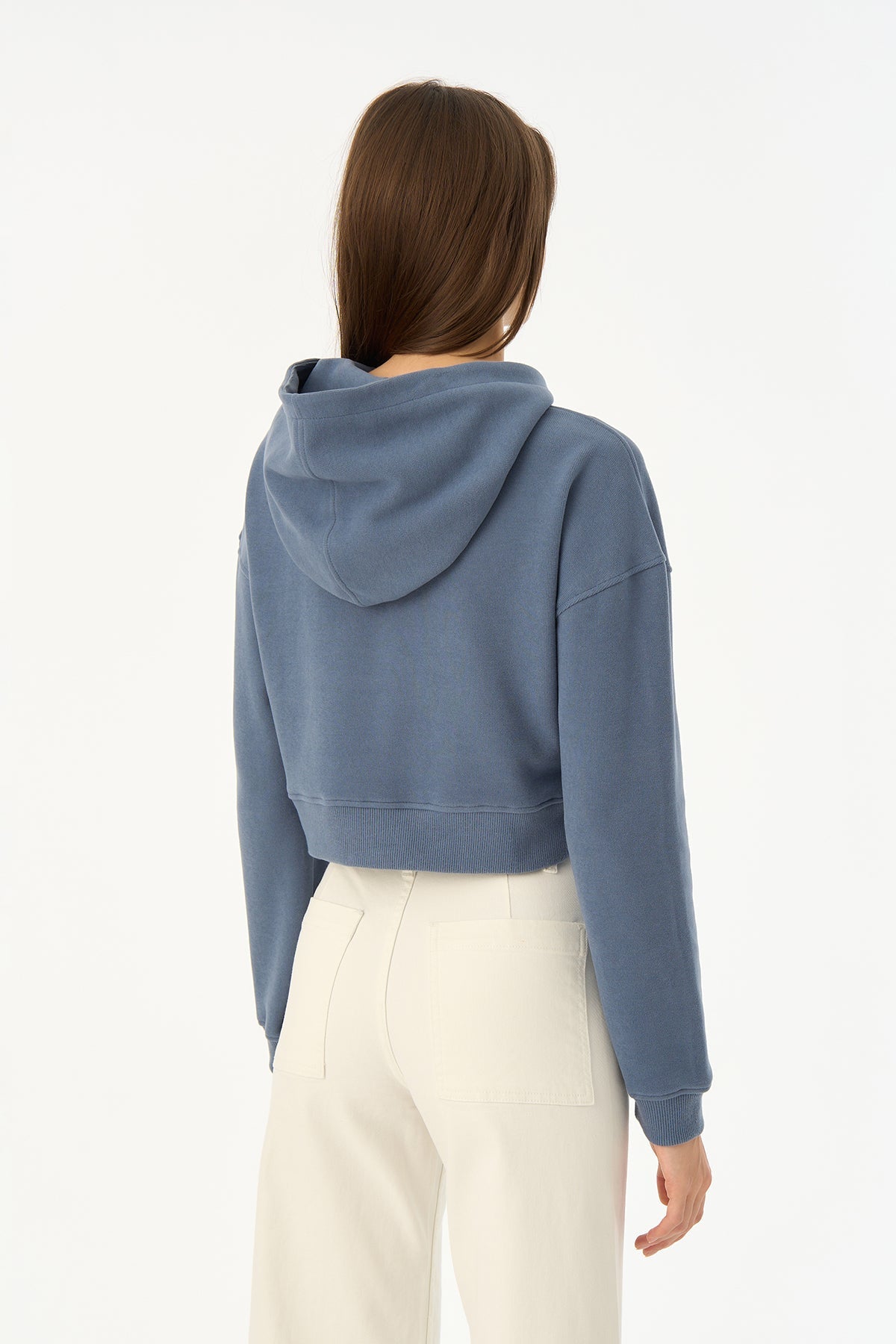 Queen SuperSoft Crop Hoodie - Flint Mavi
