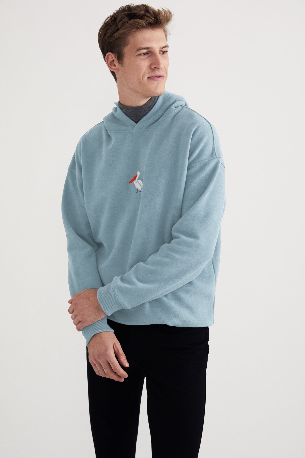 Tepeli Pelikan SuperSoft Hoodie - Açık Mavi