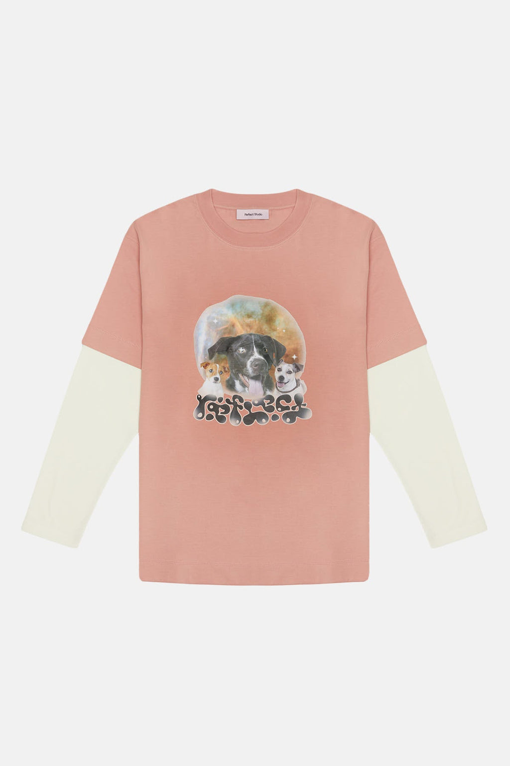 Dogs Double Sleeve T-Shirt - Rose