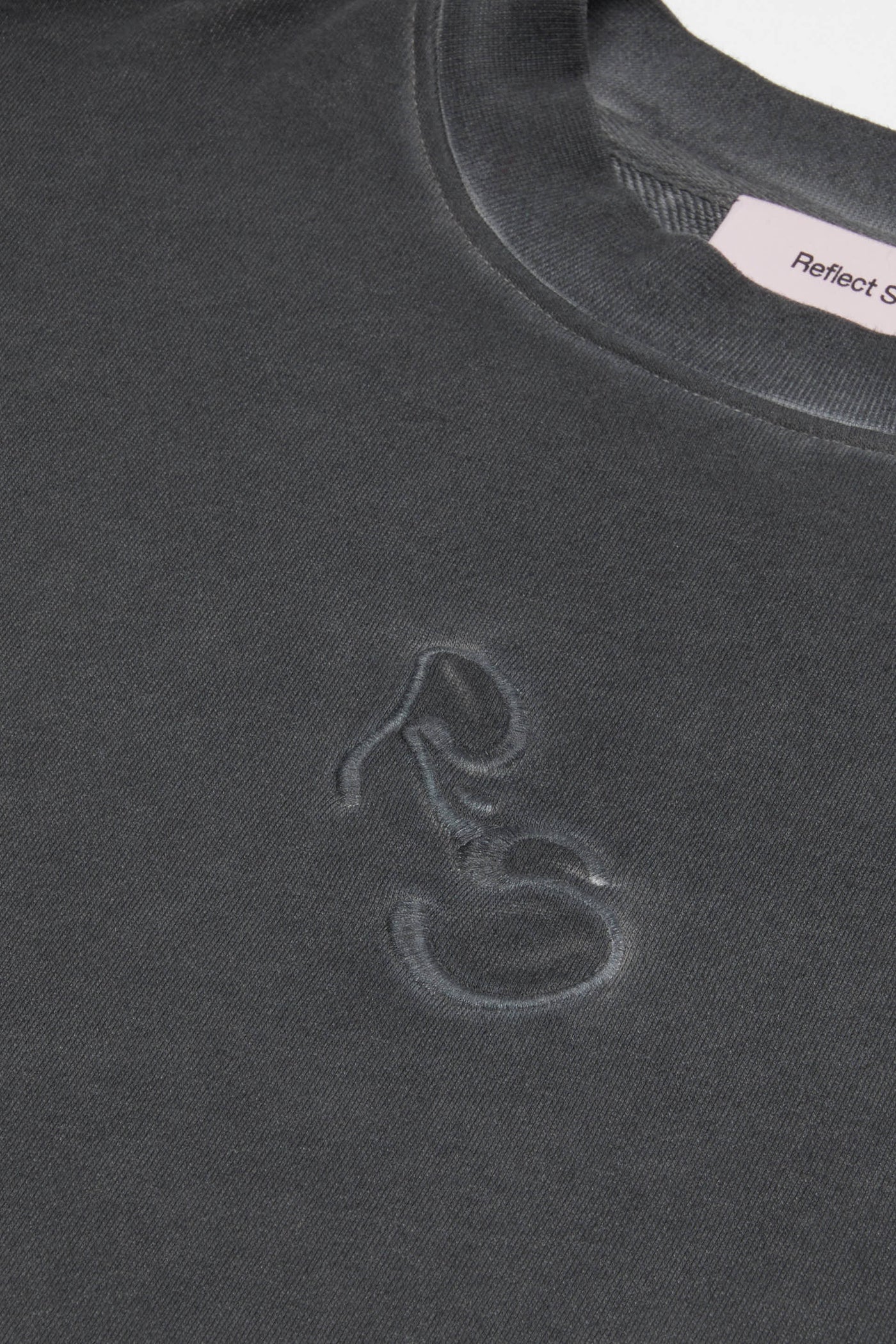 Logo Embroidered Washed Sweatshirt - Black