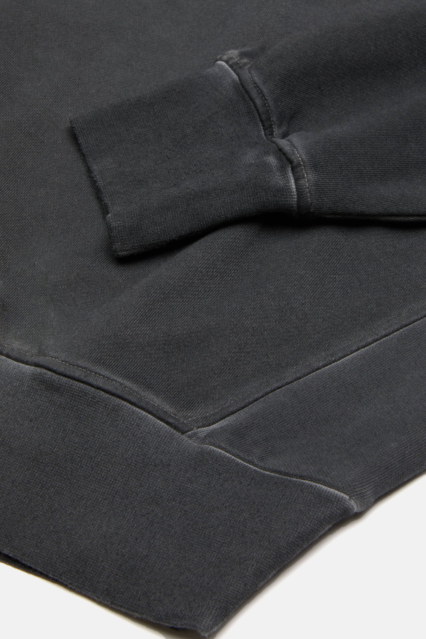 Logo Embroidered Washed Sweatshirt - Black