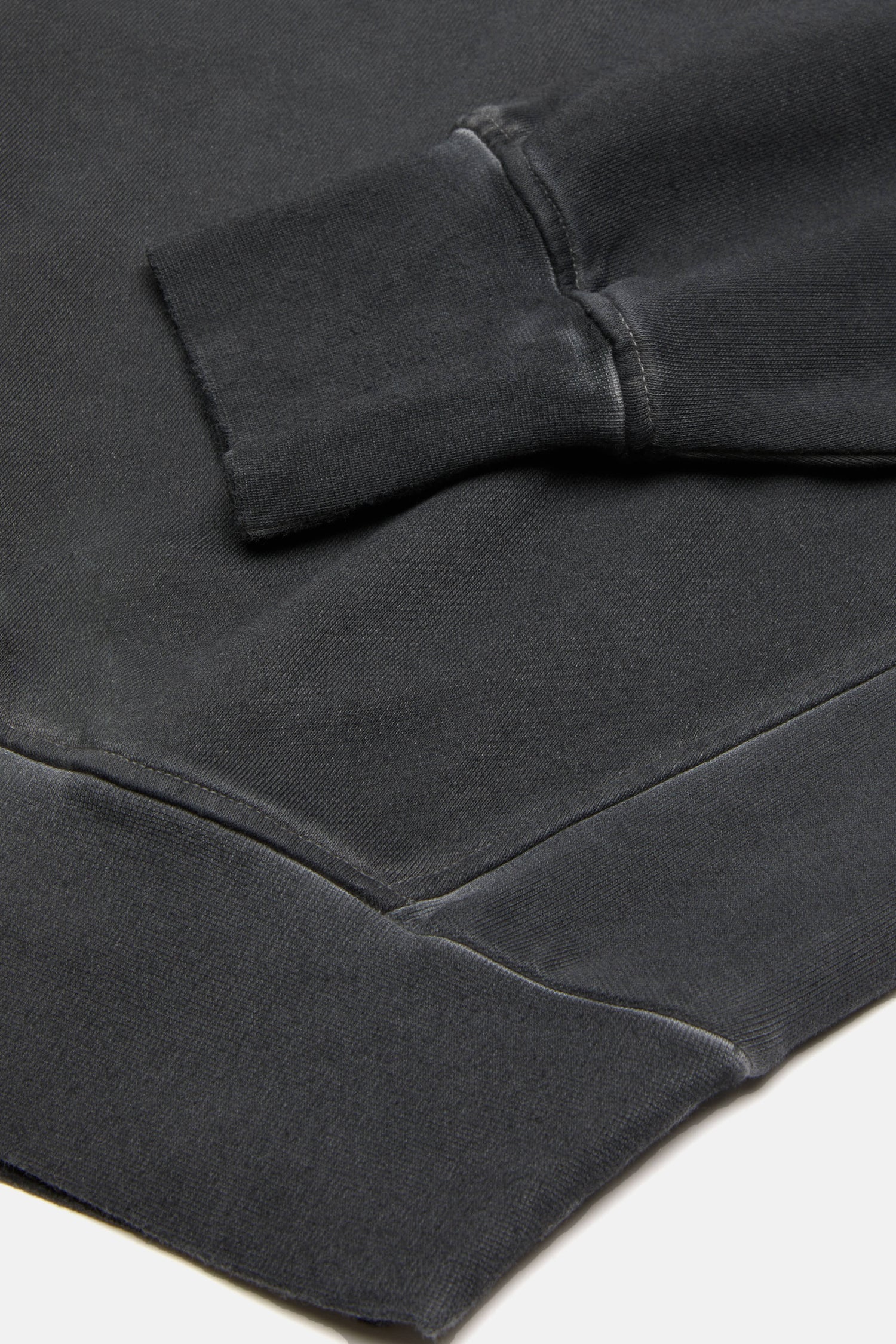 Logo Embroidered Washed Sweatshirt - Black