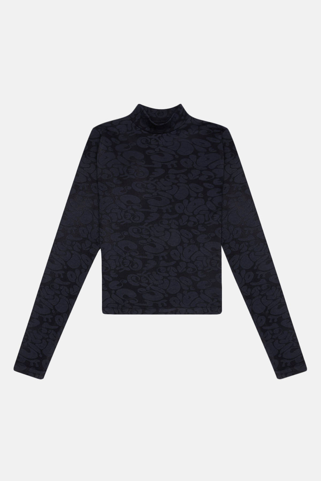 Monogram Long Sleeve Top - Black