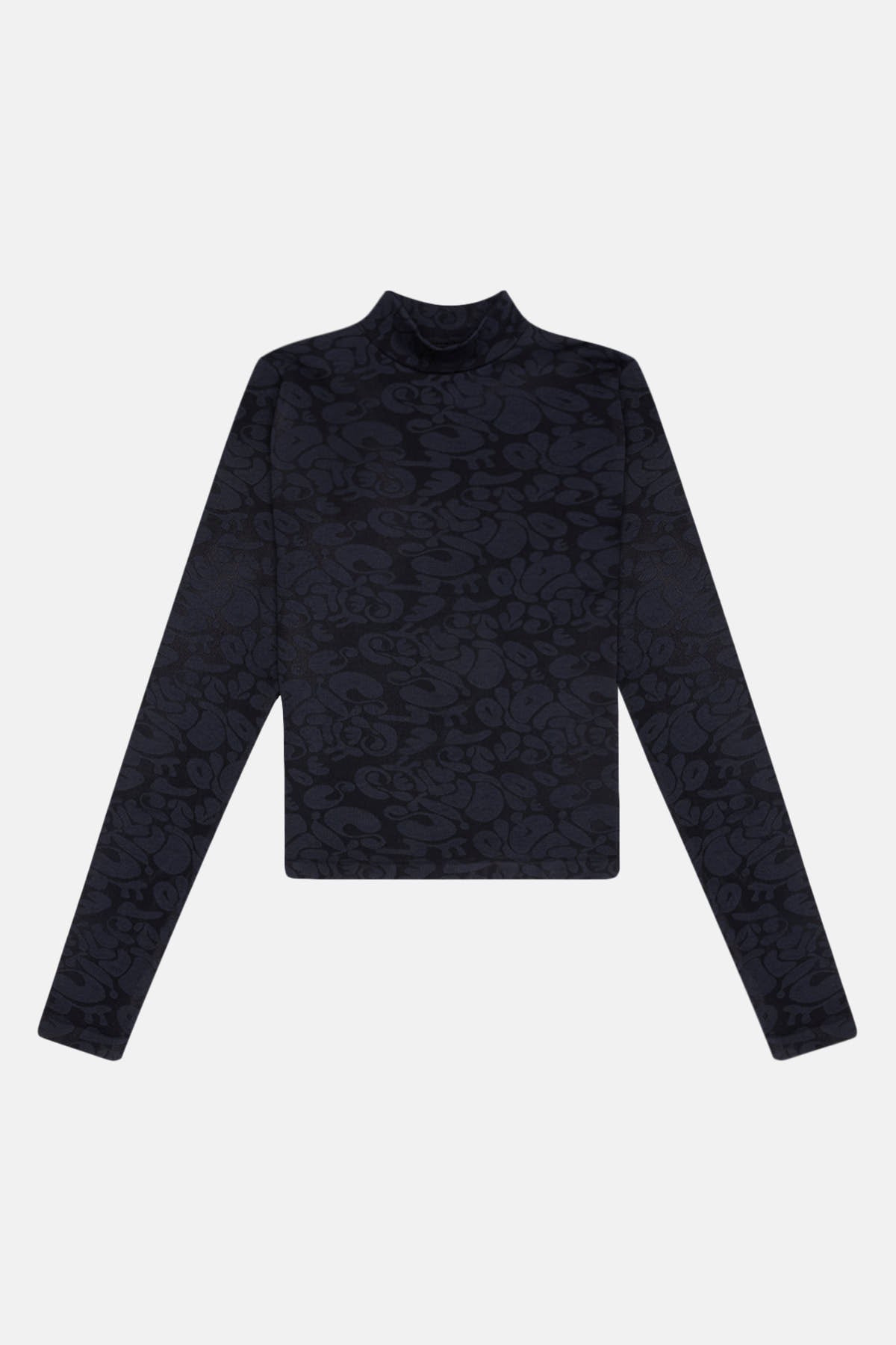 Monogram Long Sleeve Top - Black