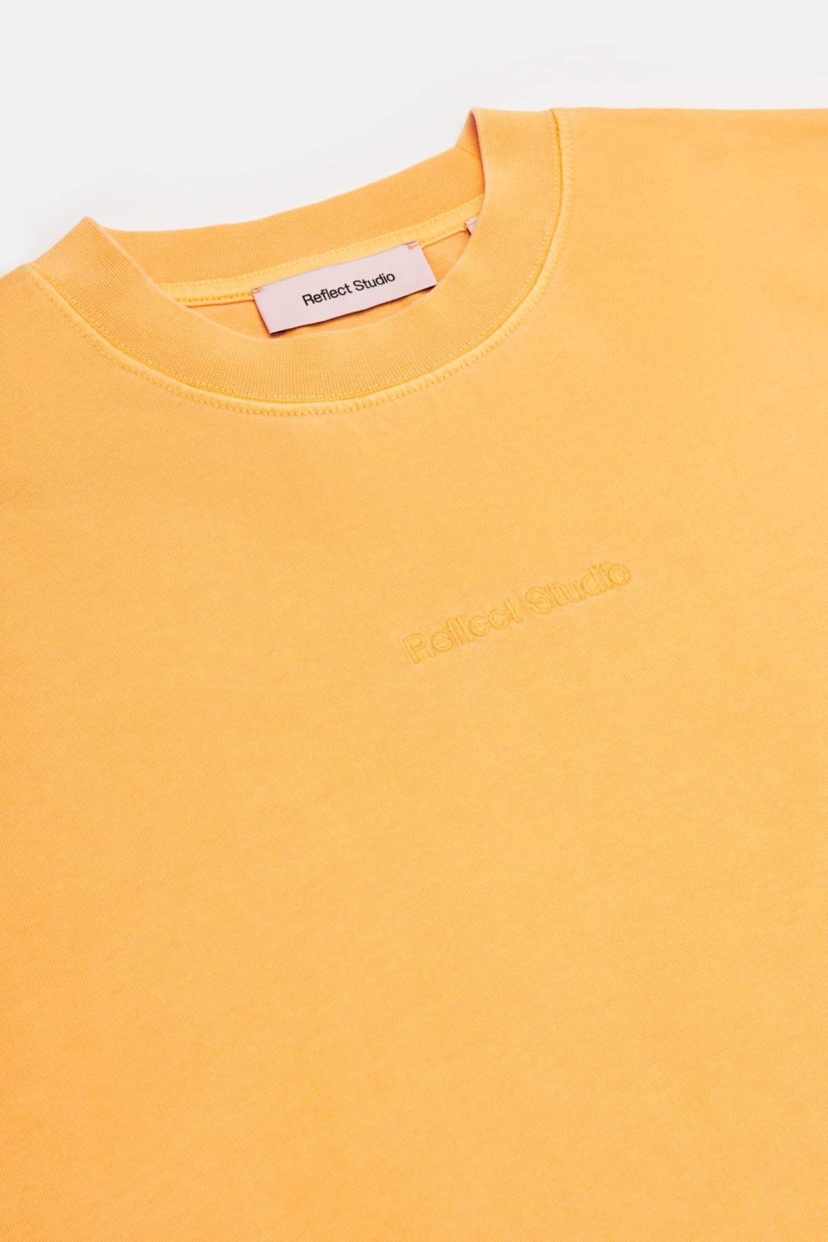 Logo Embroidered Washed T-Shirt - Orange