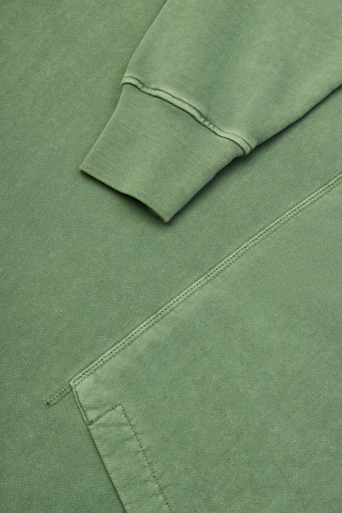 Logo Embroidered Washed Oversize Hoodie - Green