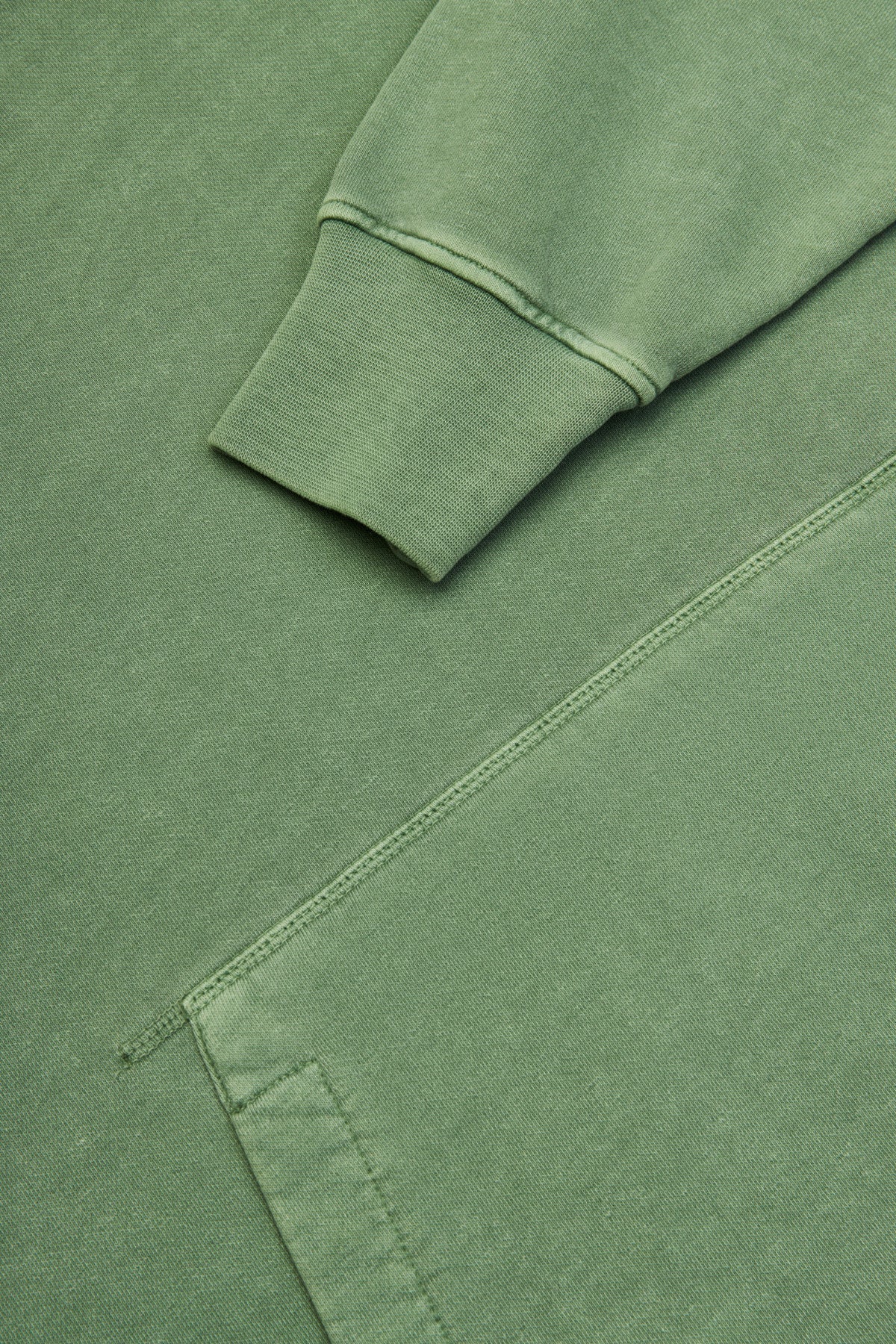 Logo Print Washed Oversize Hoodie - Green