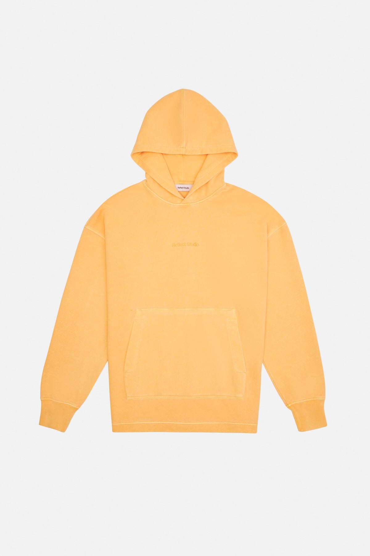 Logo Embroidered Washed Oversize Hoodie - Orange