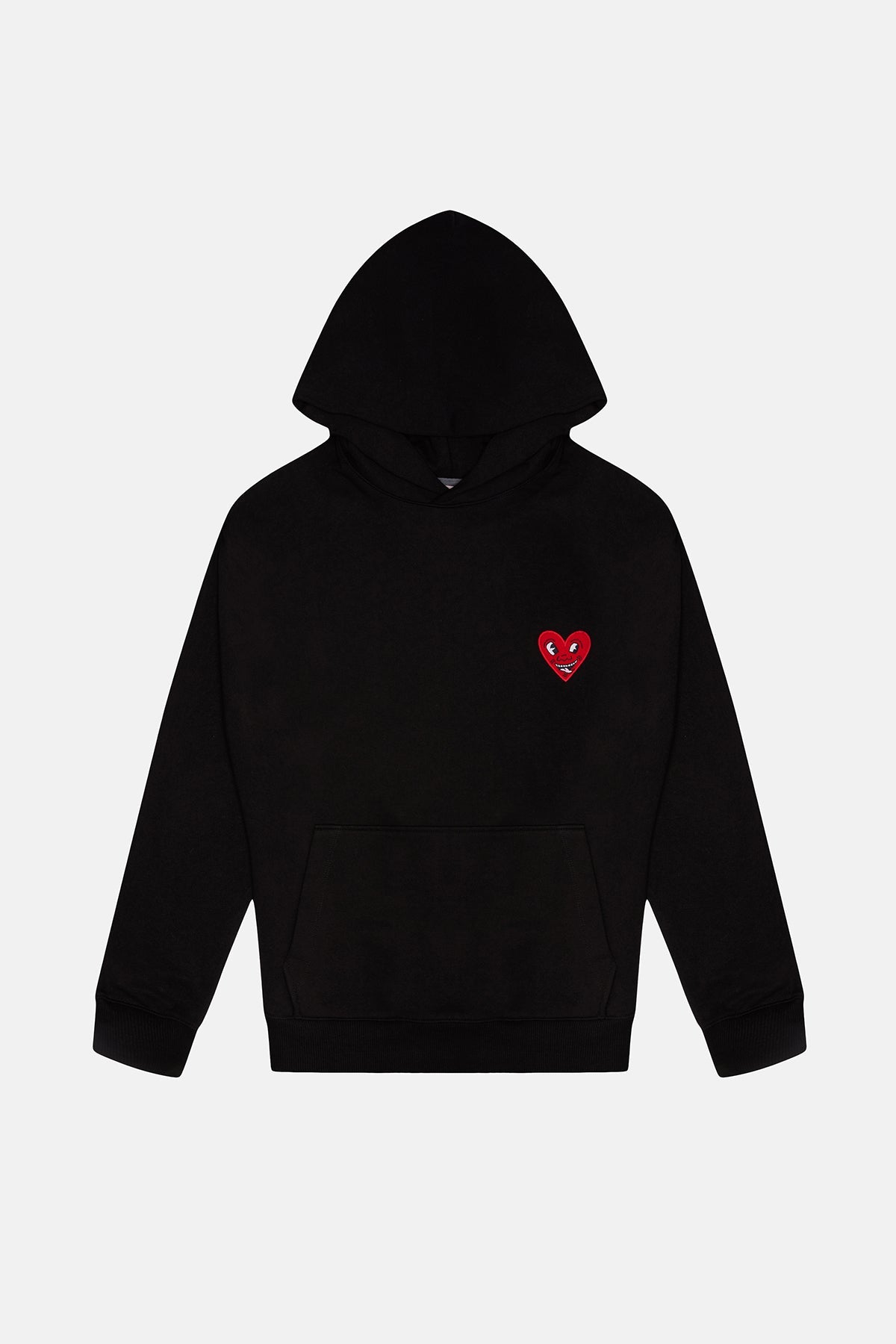 Keith Haring Heart People Hoodie - Siyah