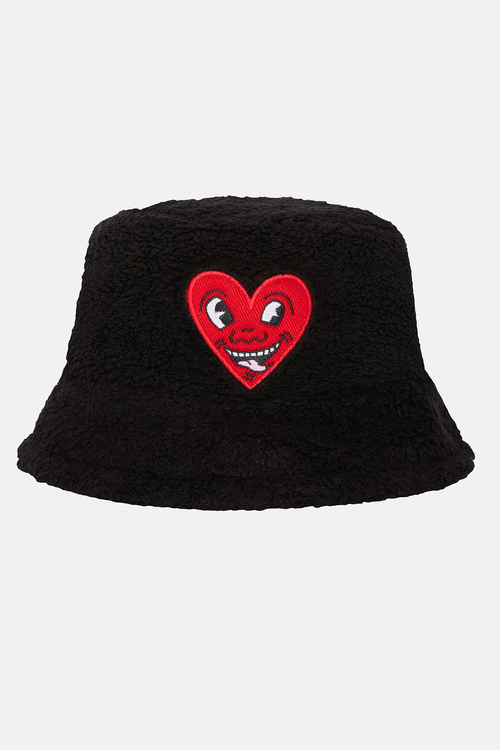 Keith Haring Heart Sherpa Bucket Hat - Siyah