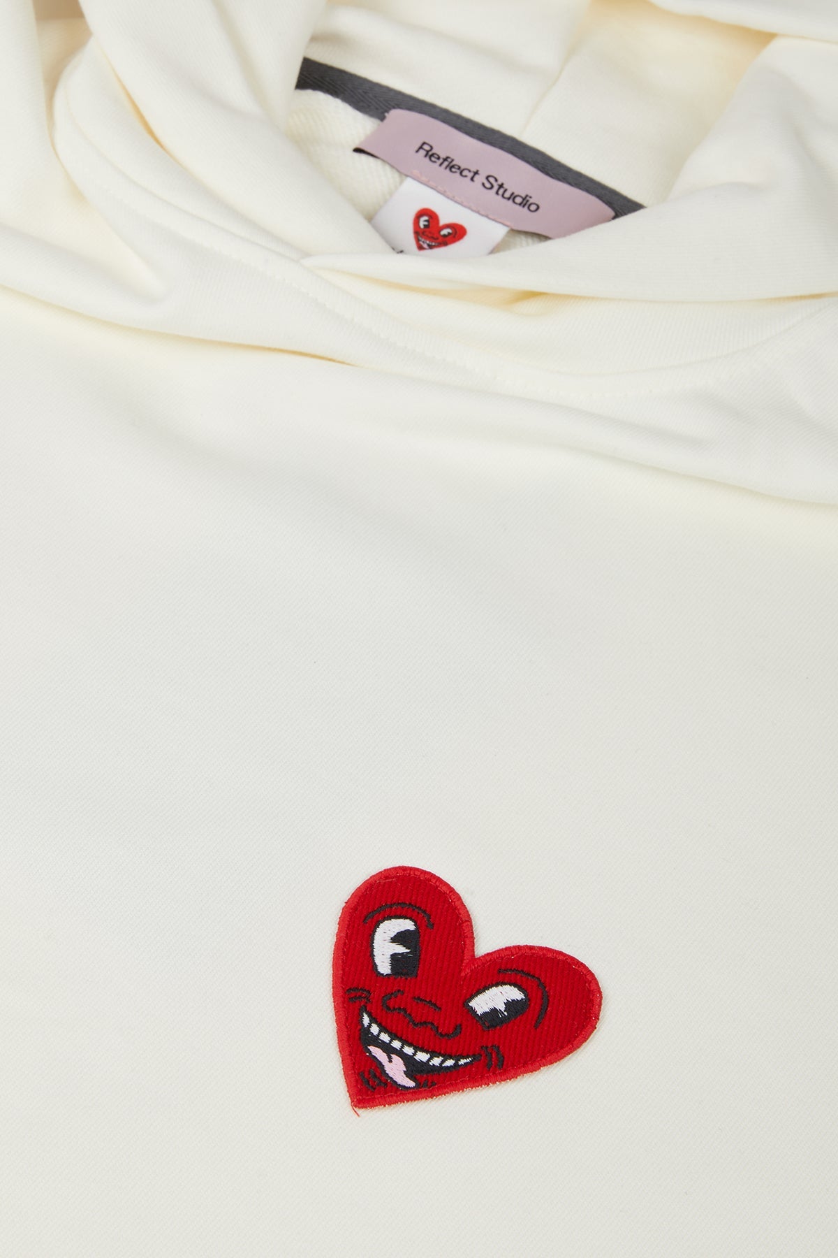 Keith Haring Heart People Hoodie - Ekru