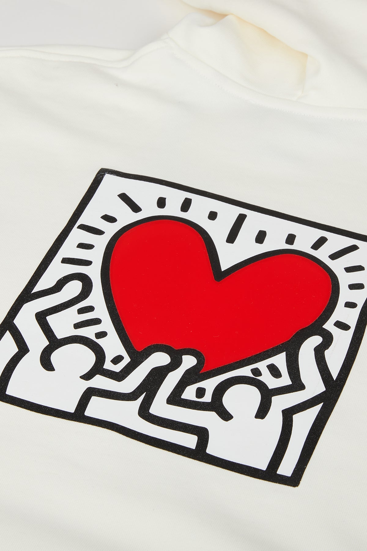 Keith Haring Heart People Hoodie - Ekru