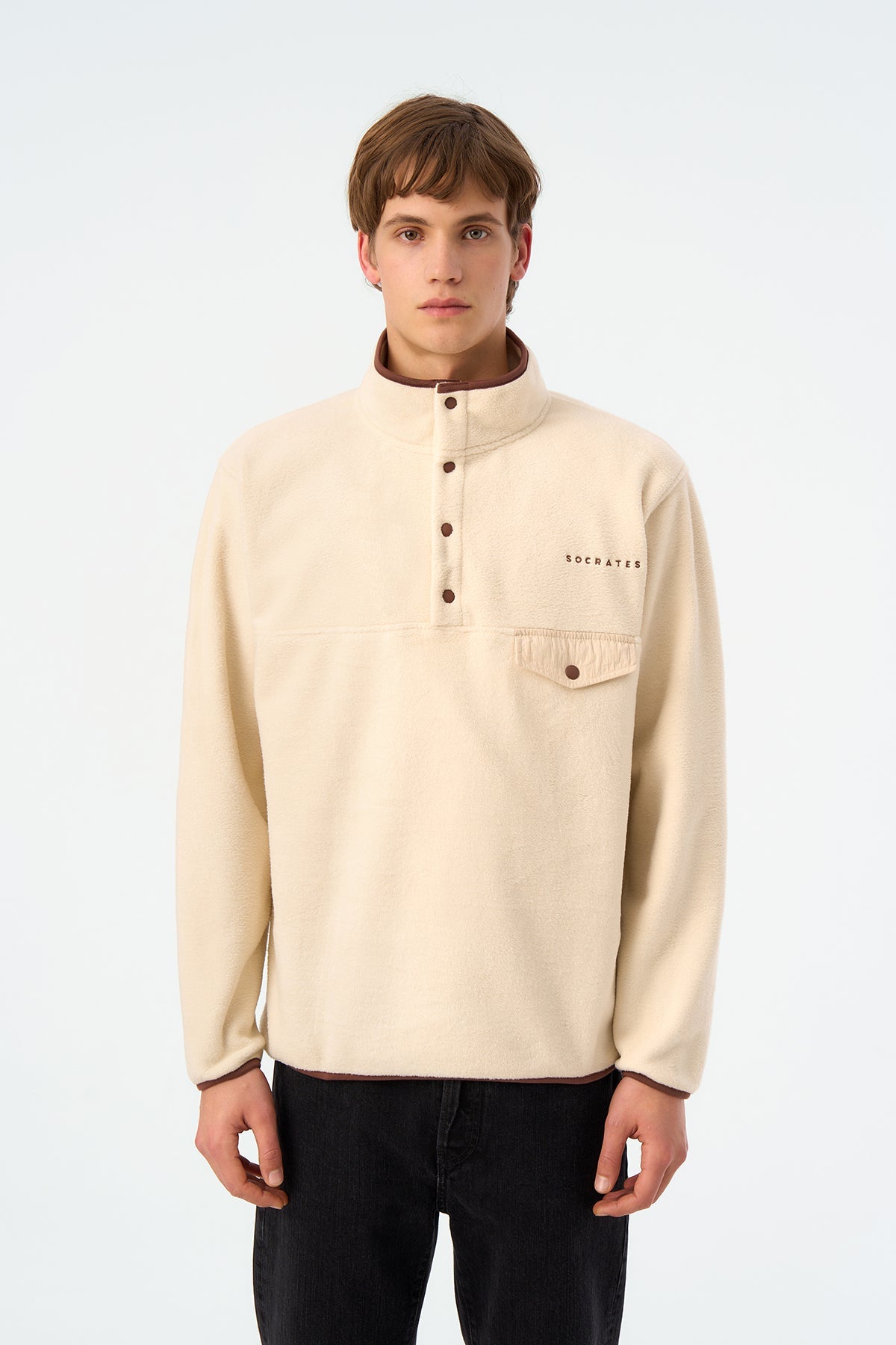 Socrates Polar Pop Over Sweatshirt - Parşömen Bej