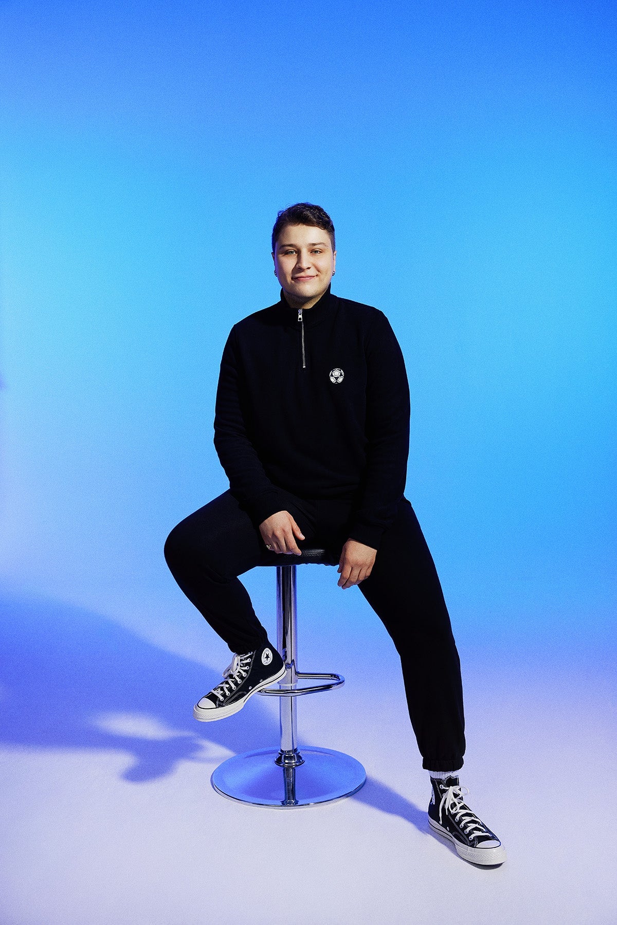 Azteca SuperSoft Quarter-Zip Sweatshirt - Siyah