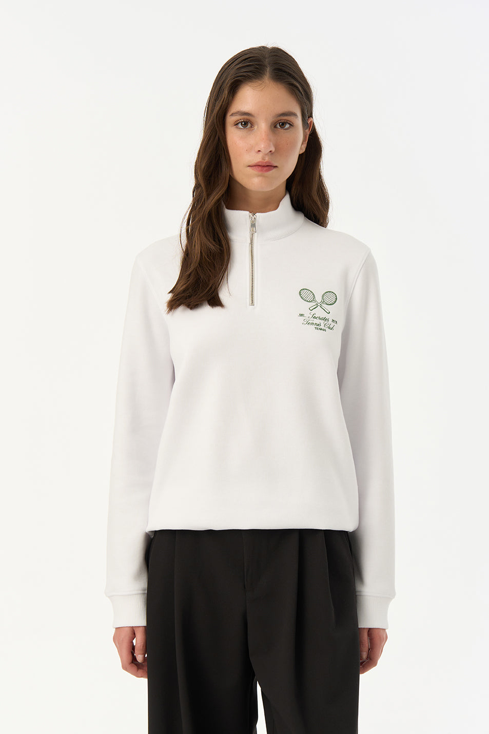 Socrates  SuperSoft Quarter-Zip Sweatshirt - Beyaz