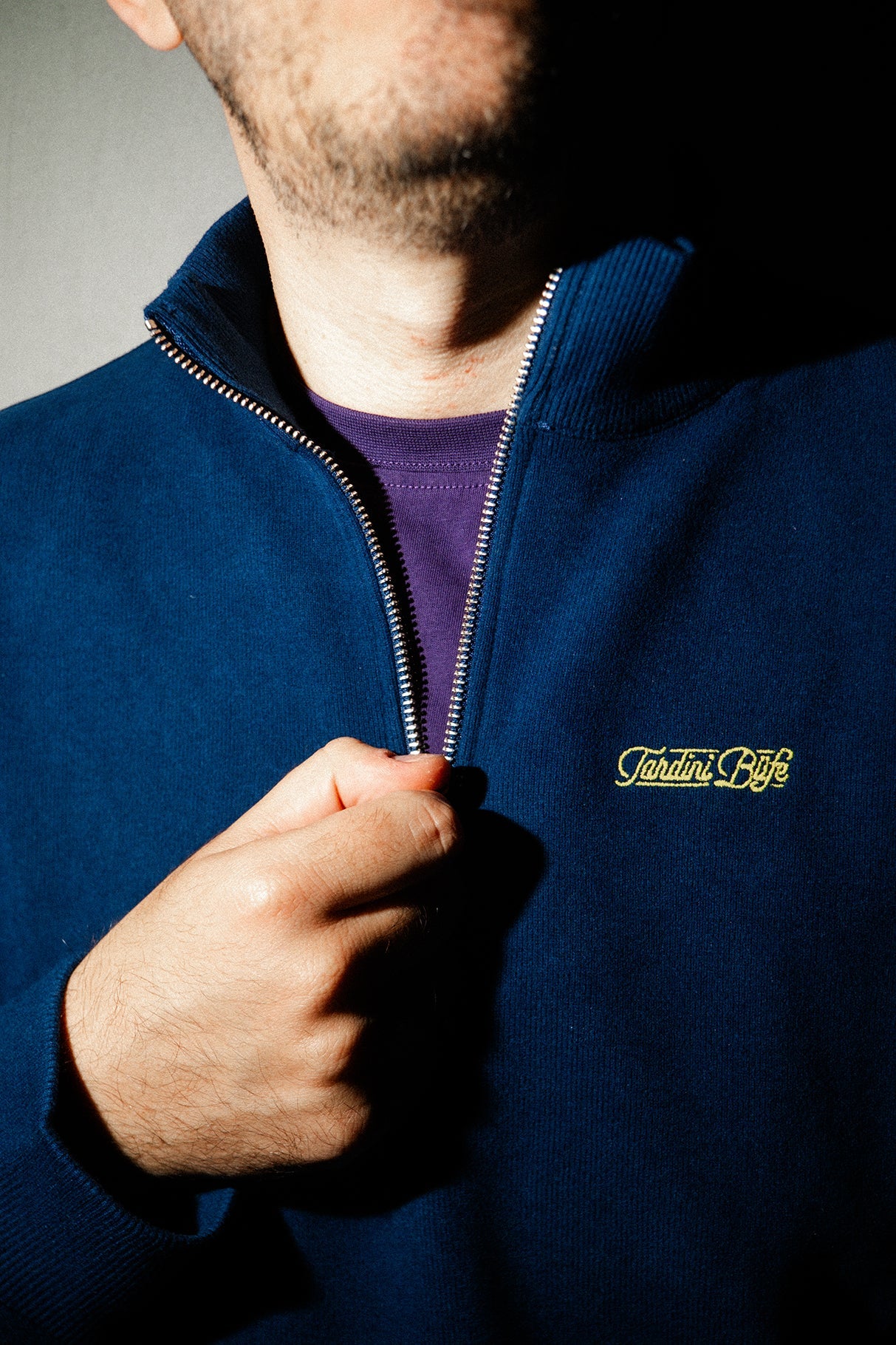 Tardini Büfe SuperSoft Çeyrek Fermuarlı Sweatshirt - Lacivert