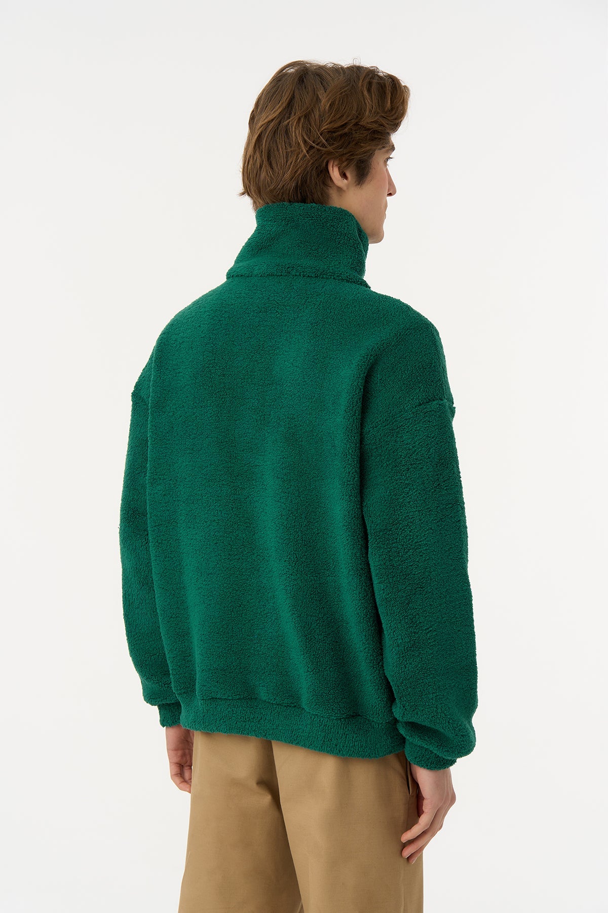 Sincap Sherpa  Quarter-Zip Sweatshirt - Nefti Yeşil