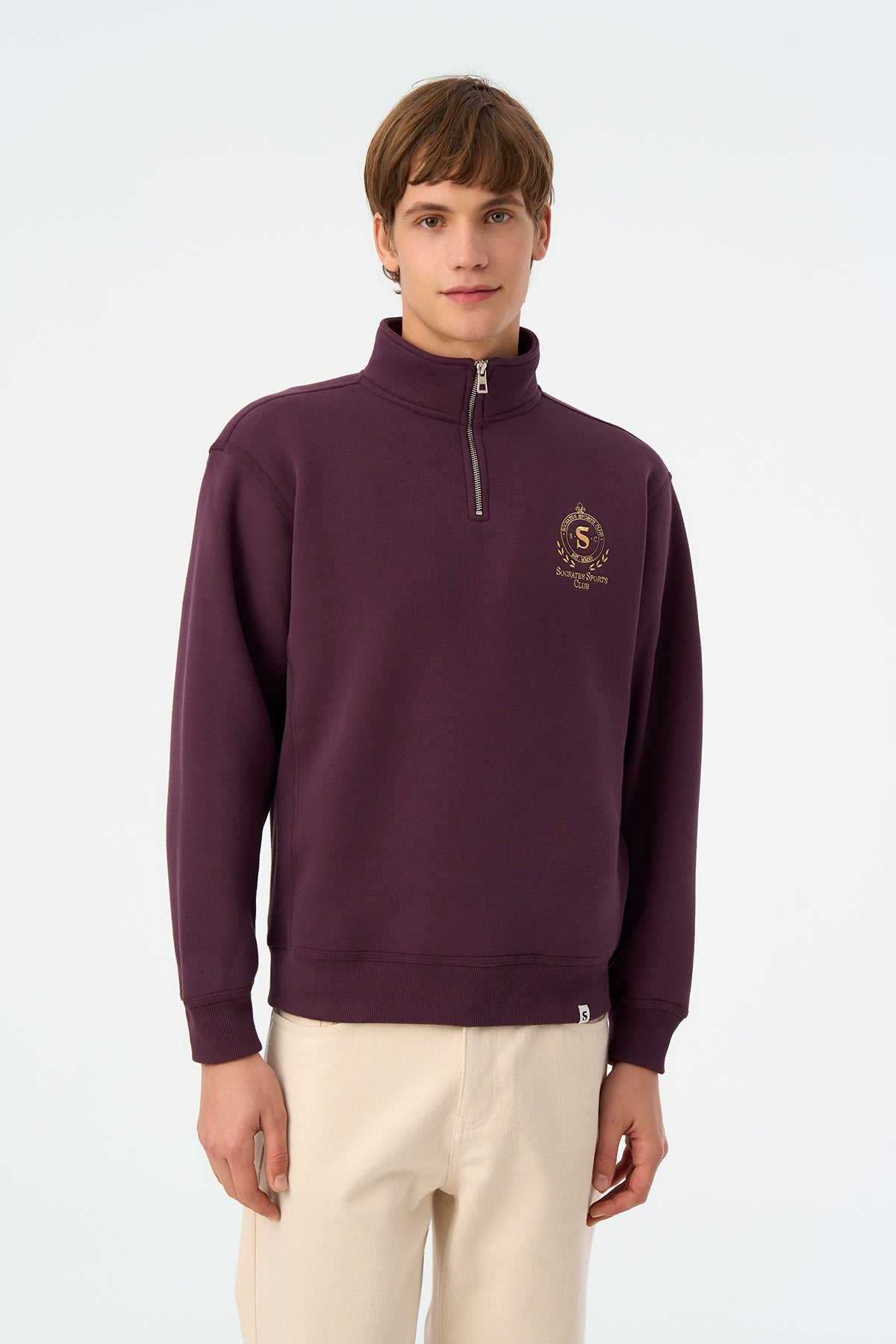 Socrates Sports Club Quarter-zip Sweatshirt - Koyu Mor