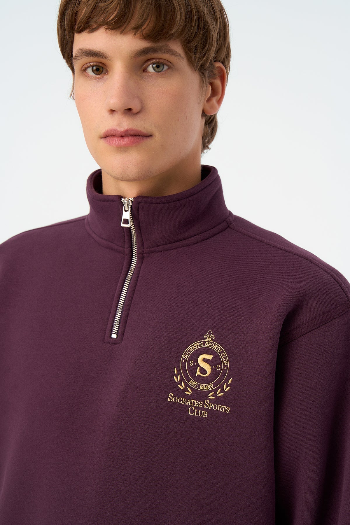 Socrates Sports Club Quarter-zip Sweatshirt - Koyu Mor