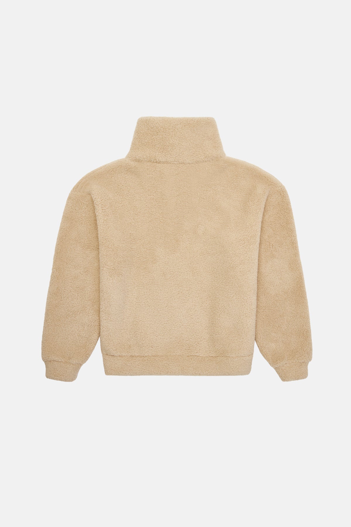 Afrika Yaban Köpeği Sherpa Quarter-Zip Sweatshirt - Bej