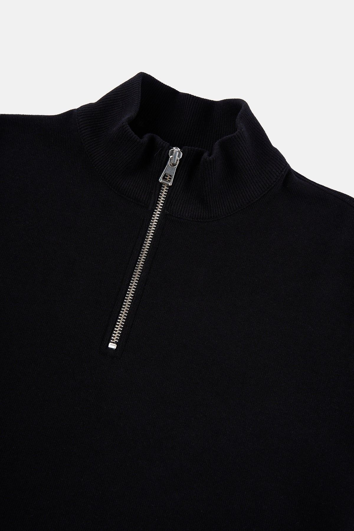 Basic SuperSoft Quarter-Zip Sweatshirt - Siyah