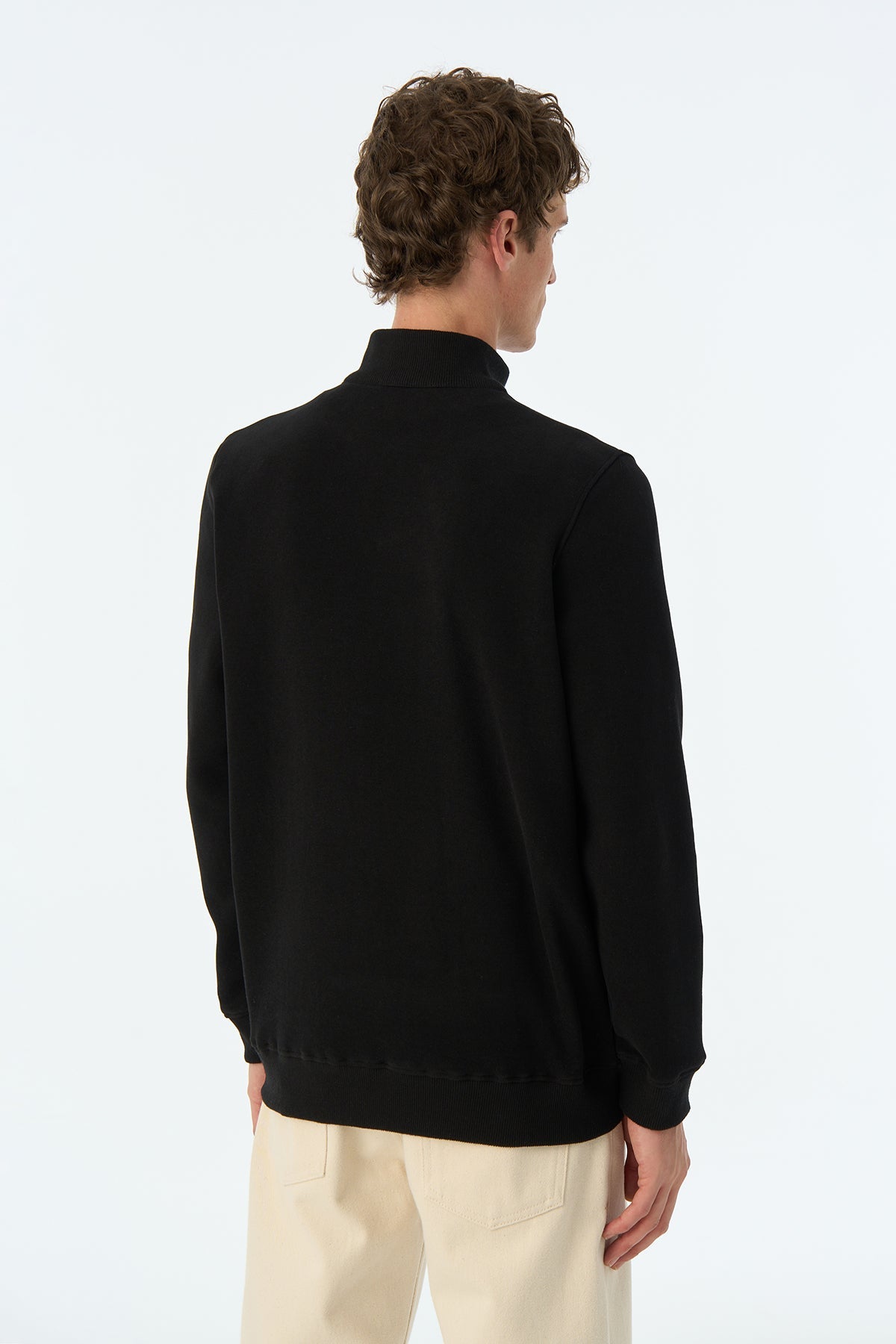 Basic SuperSoft Quarter-Zip Sweatshirt - Siyah