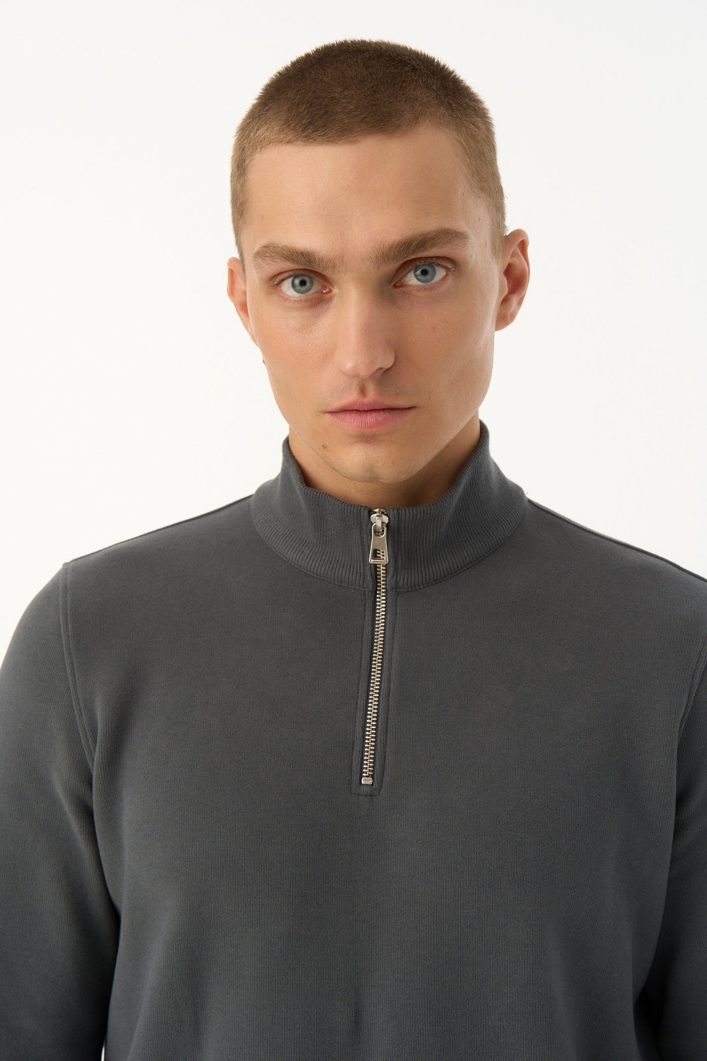 Basic SuperSoft Quarter-Zip Sweatshirt - Antrasit