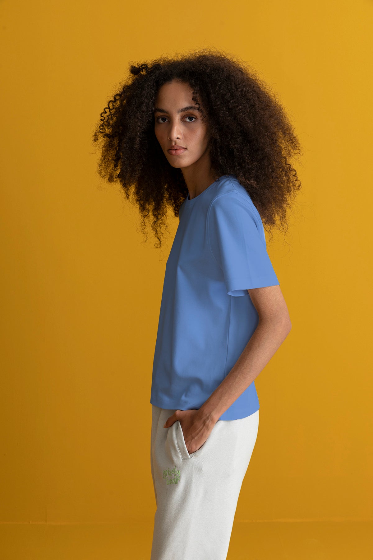 Basic Light-Weight Kadın T-Shirt - Mavi