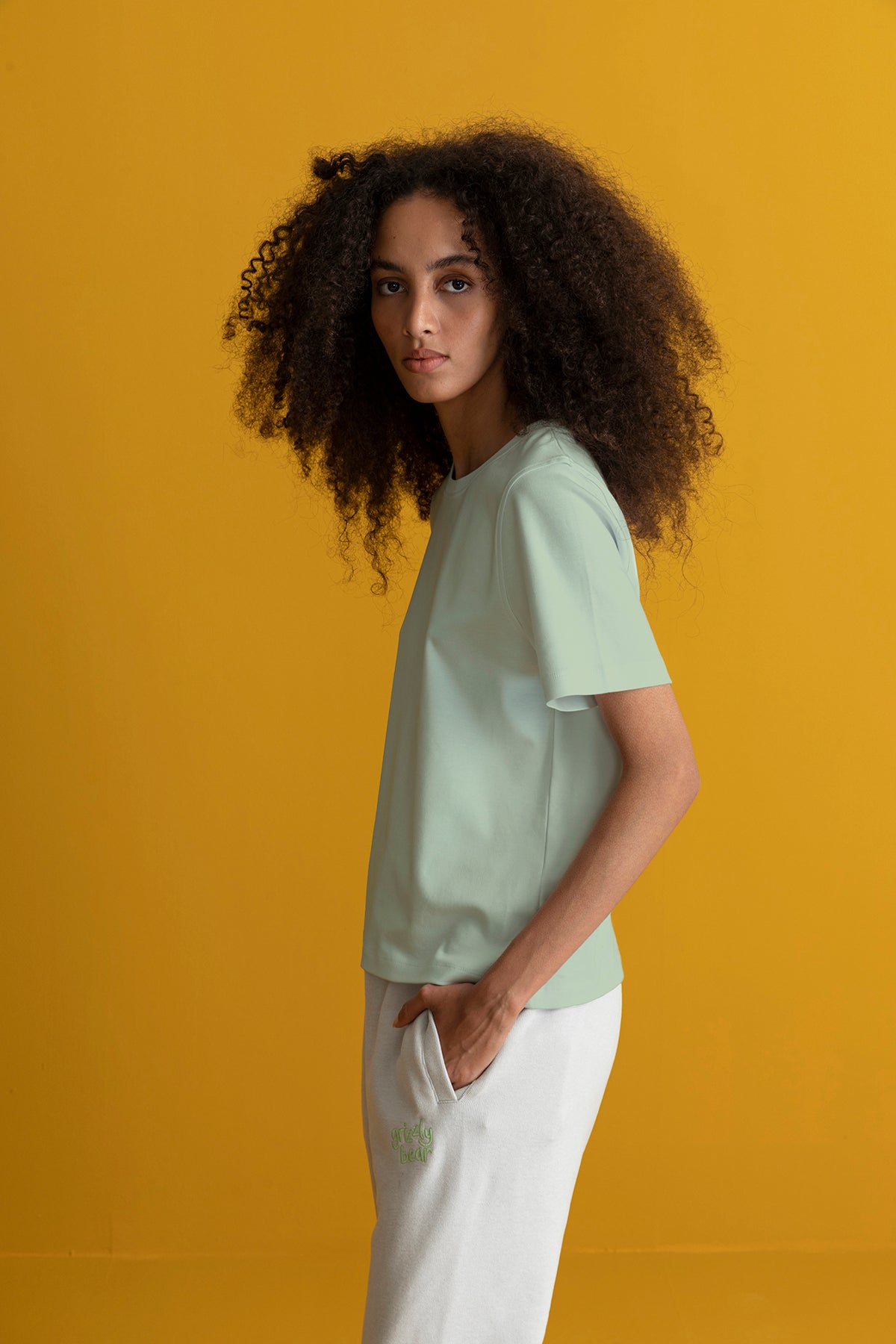 Basic Light-Weight Kadın T-Shirt -  Açık Yeşil