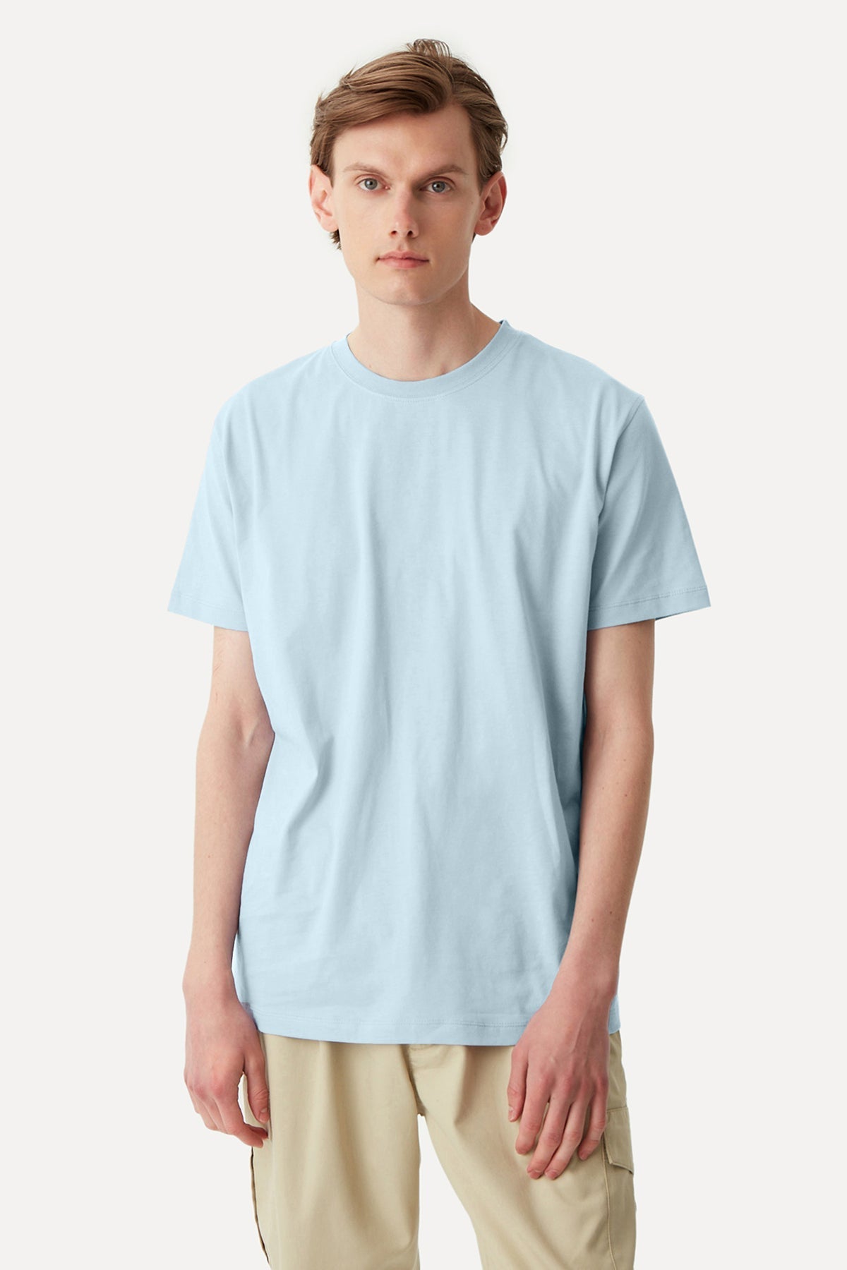 Basic Light-Weight Erkek T-Shirt - Açık Mavi