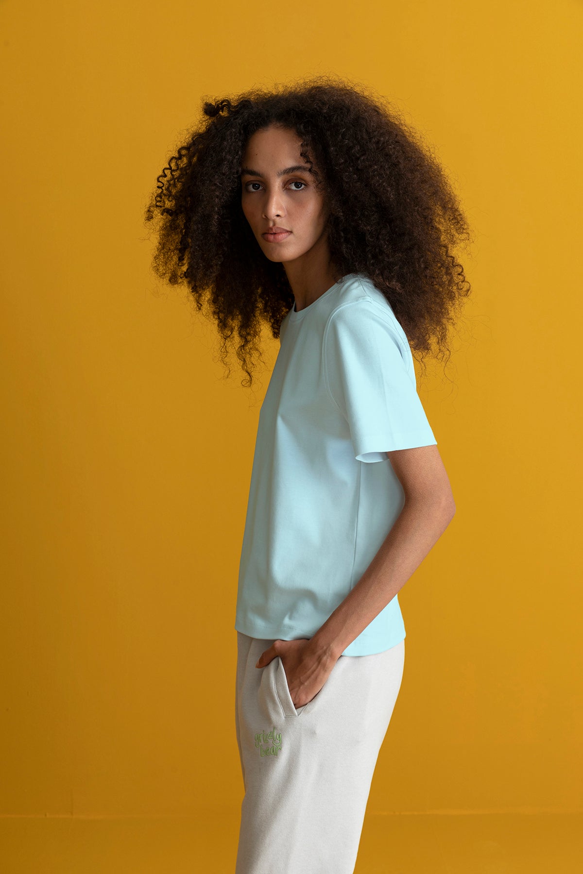 Basic Light-Weight Kadın T-Shirt - Açık Mavi