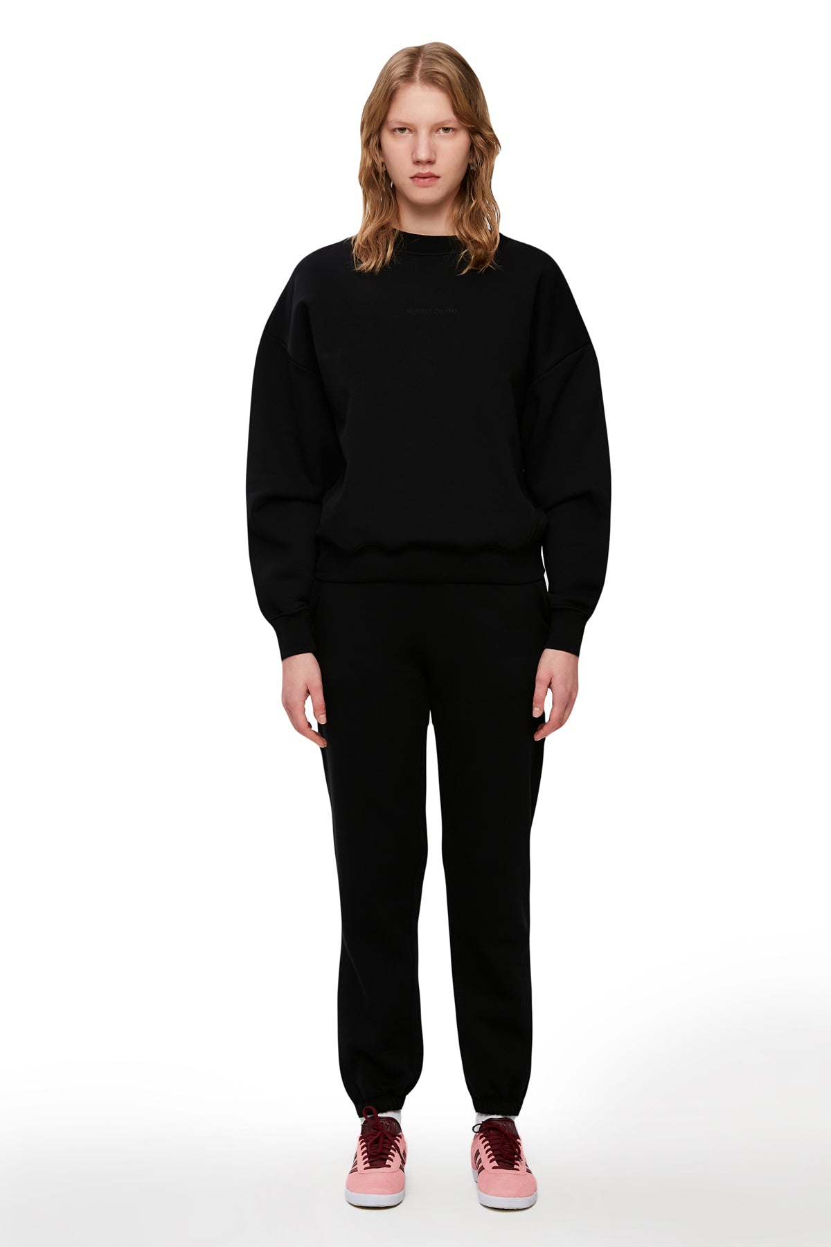 Logo Embroidered Baggy Sweatshirt - Black