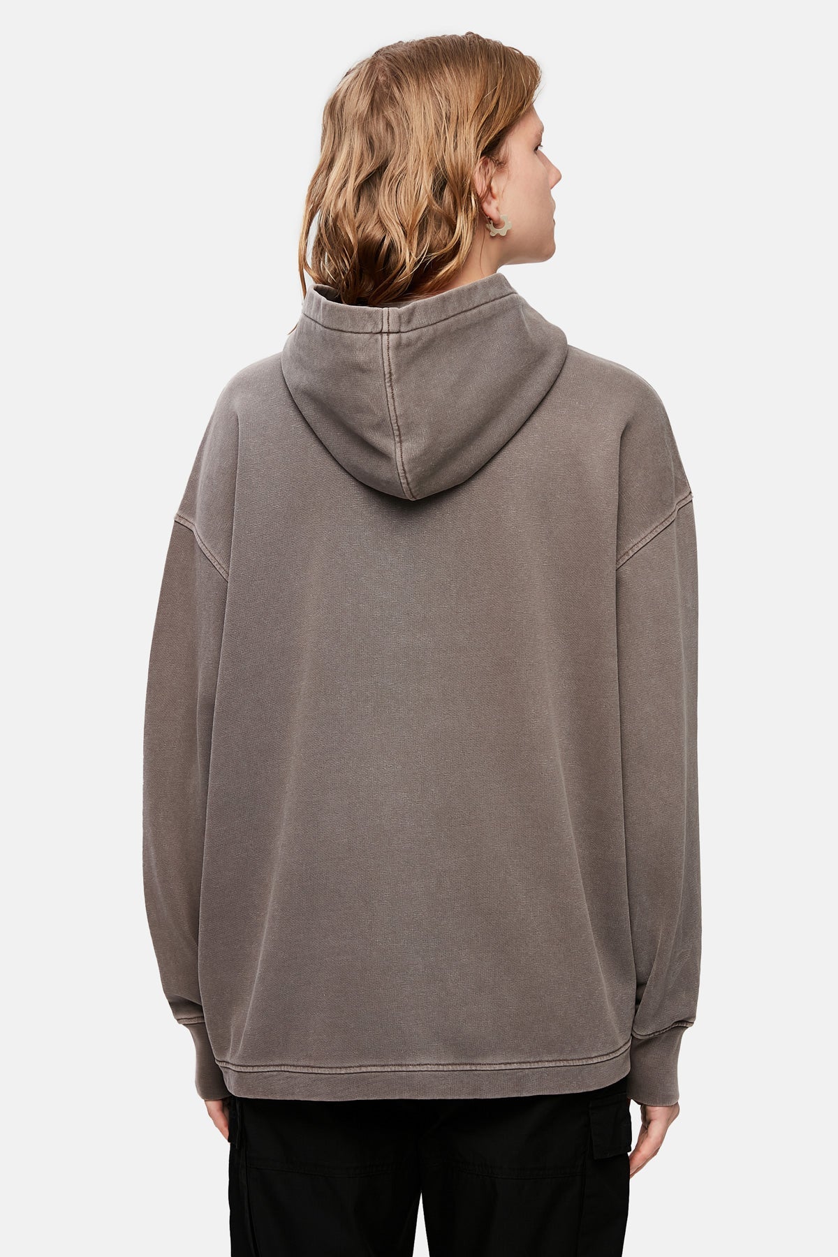 Planet Washed Oversize Hoodie - Dark Brown