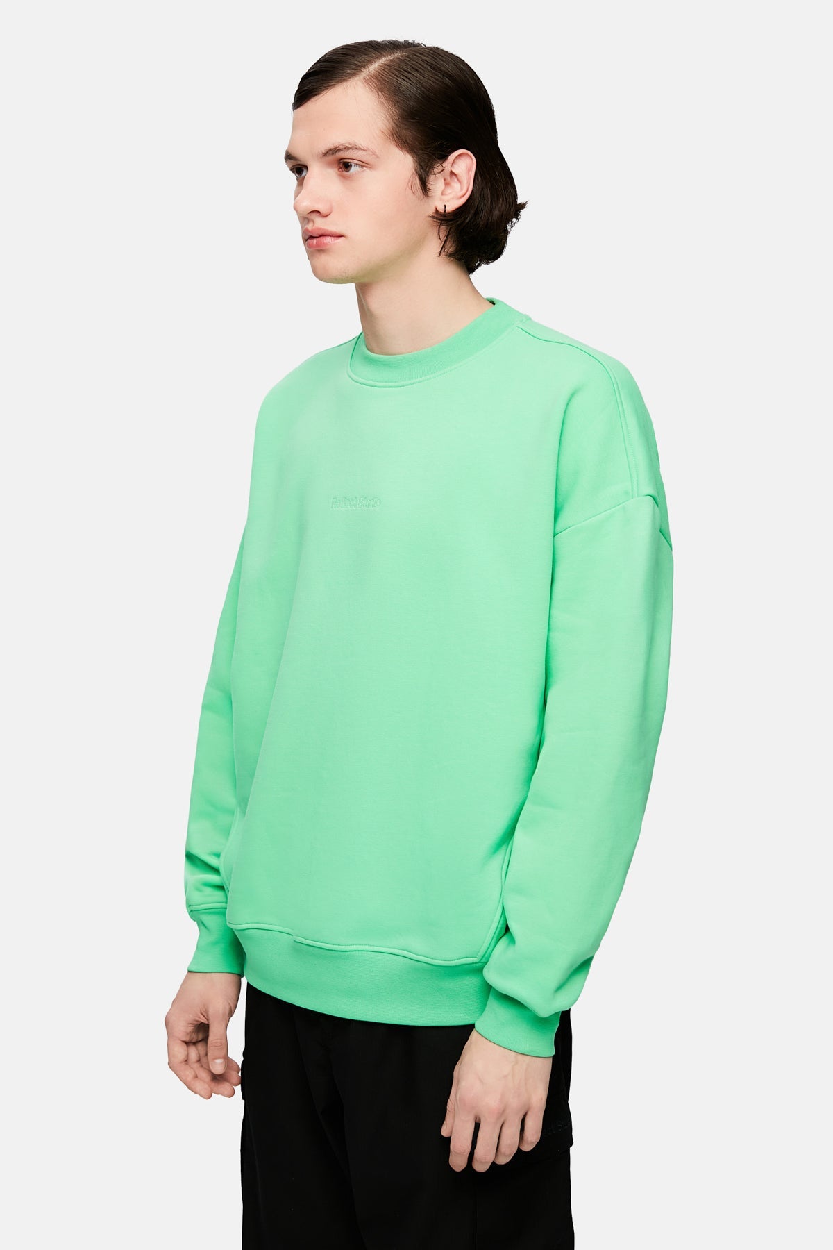 Logo Embroidered Baggy Sweatshirt - Green