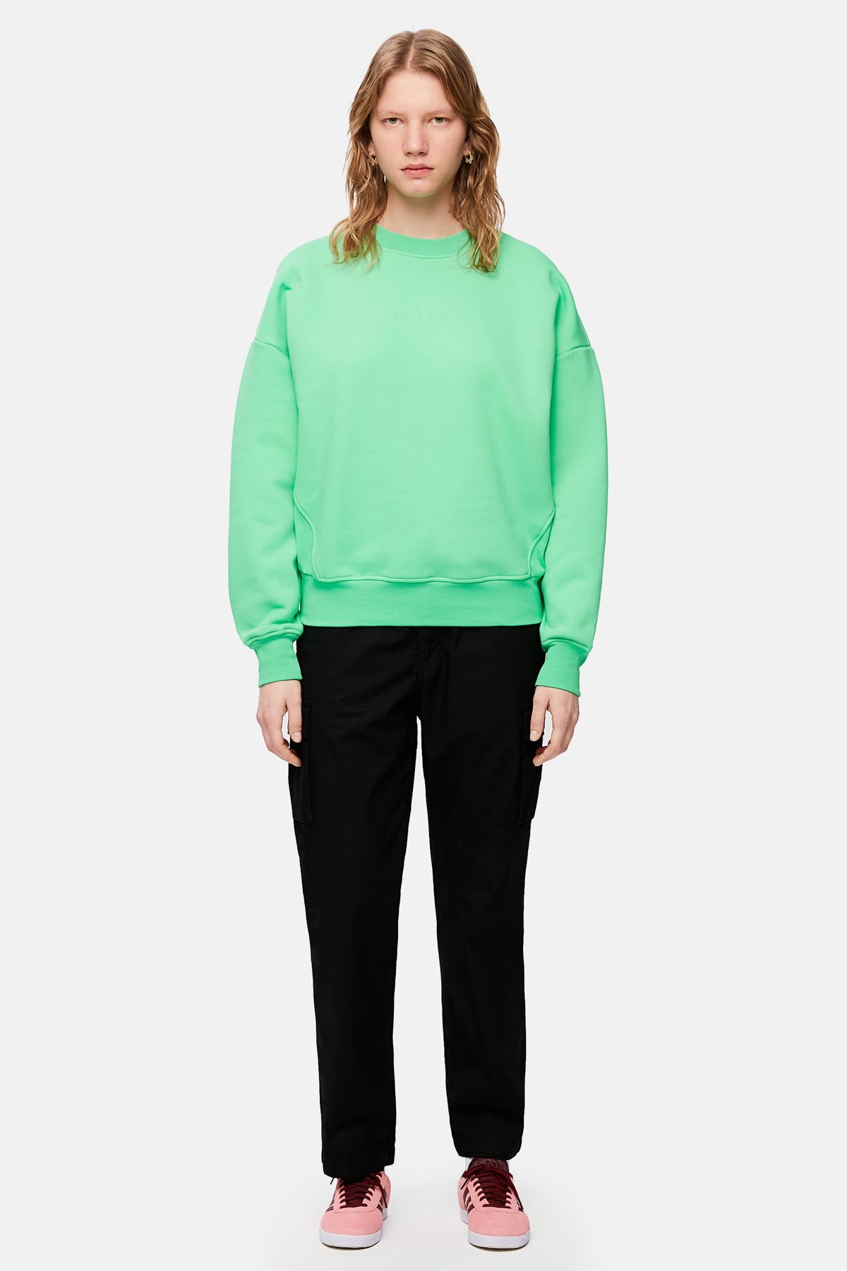 Logo Embroidered Baggy Sweatshirt - Green