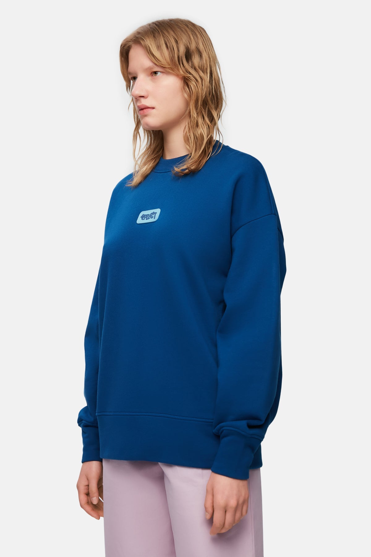 Logo Tag Oversize Sweatshirt - Navy