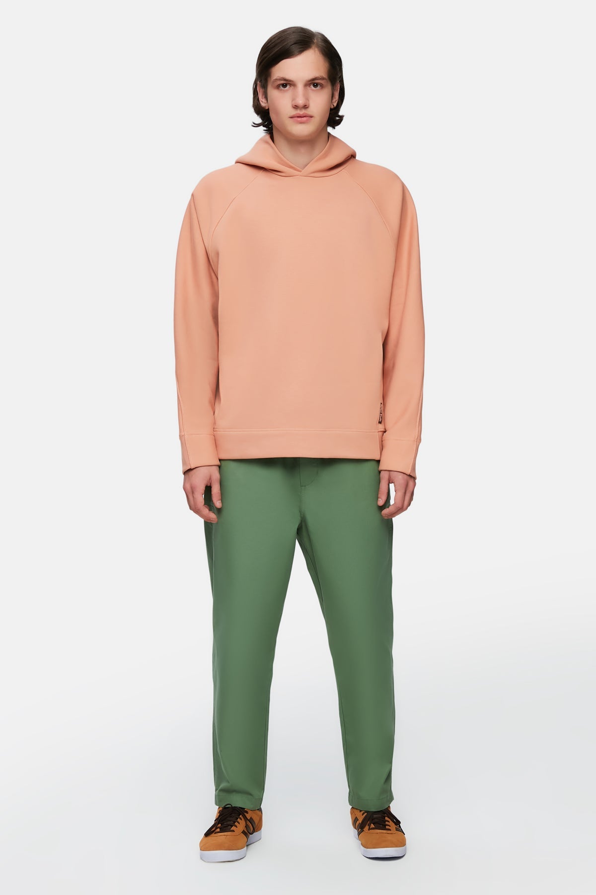 Logo Tag Relaxed Fit Hoodie - Dusted Peach