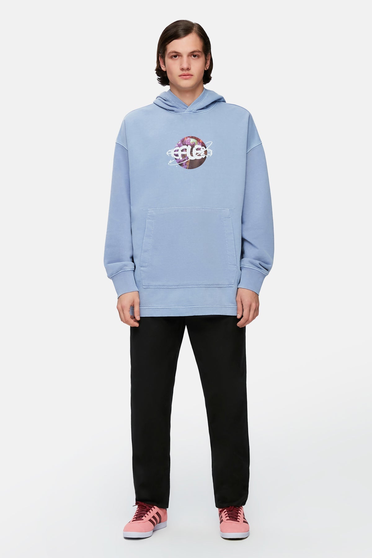 Planet Washed Oversize Hoodie - Purple