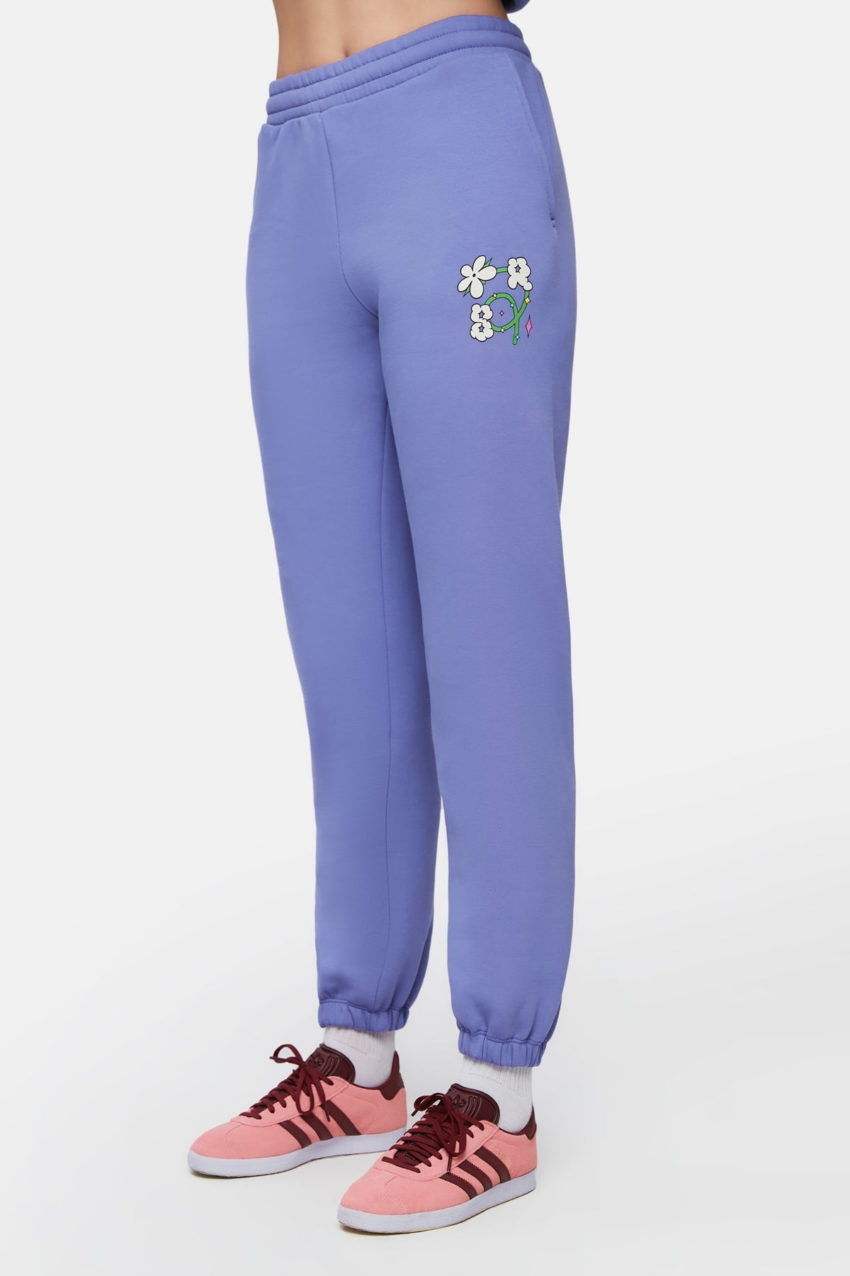 Logo Print Women Sweatpants - Purple