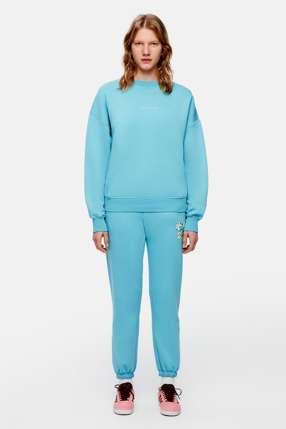 Logo Print Women Sweatpants - Blue