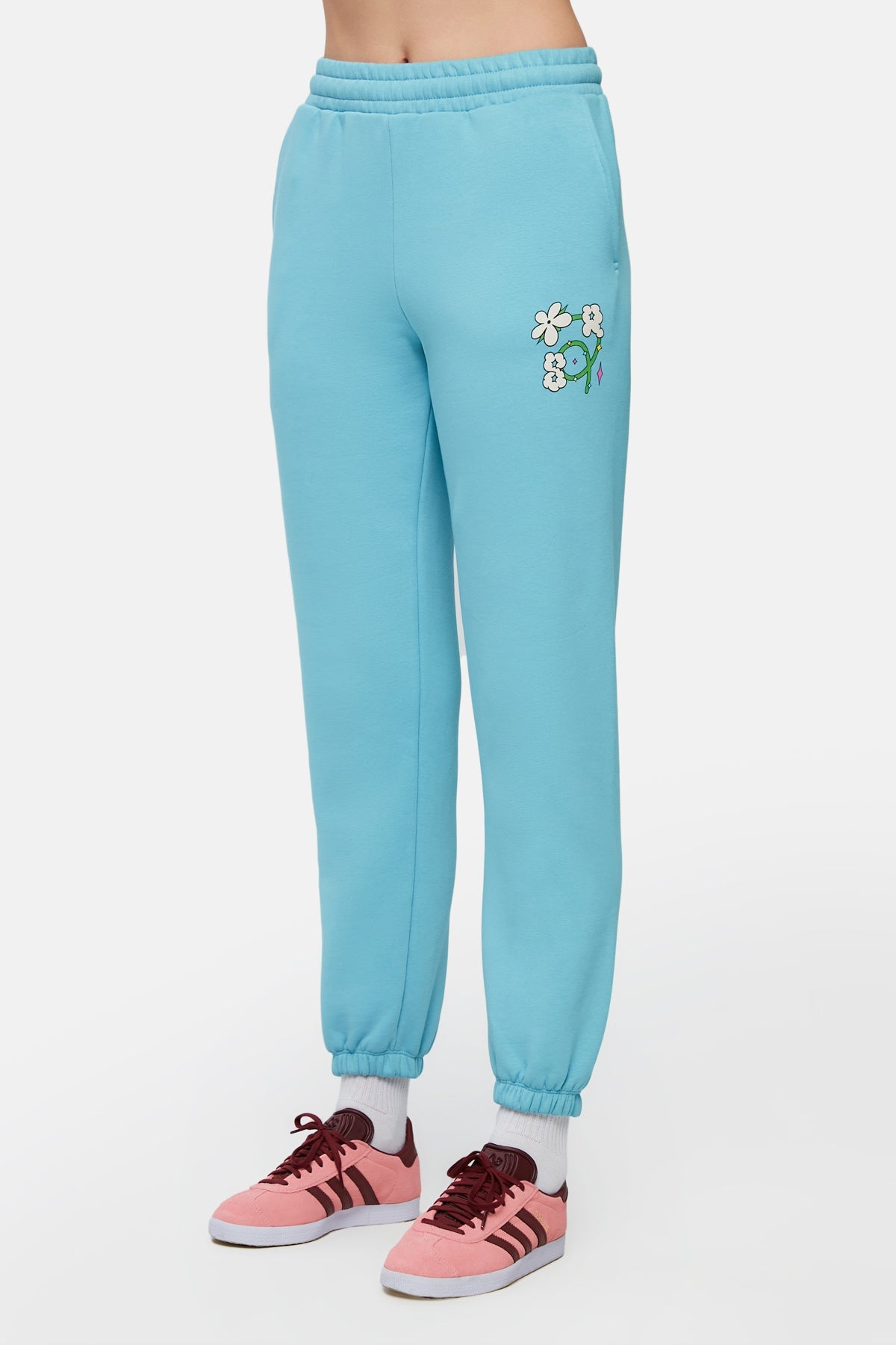 Logo Print Women Sweatpants - Blue
