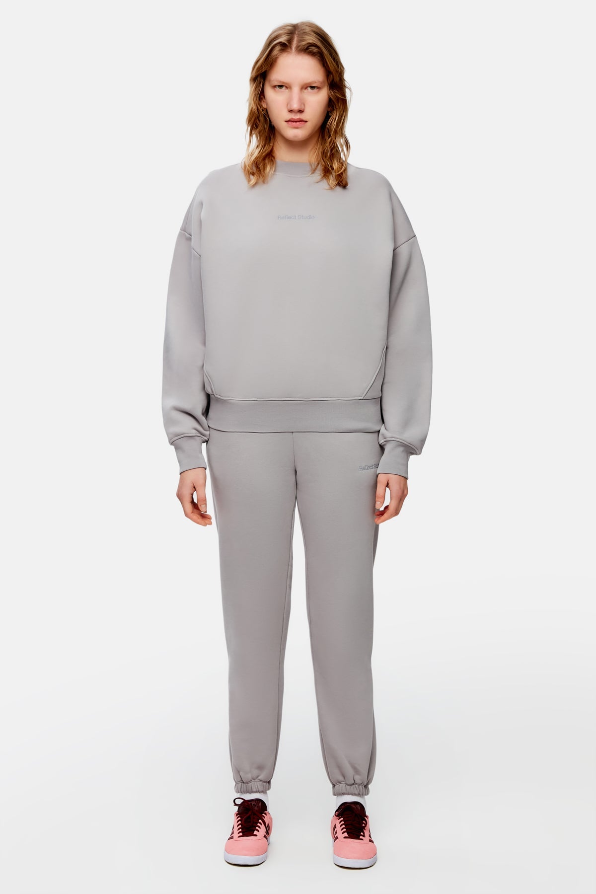 Logo Embroidered Baggy Sweatshirt - Purple