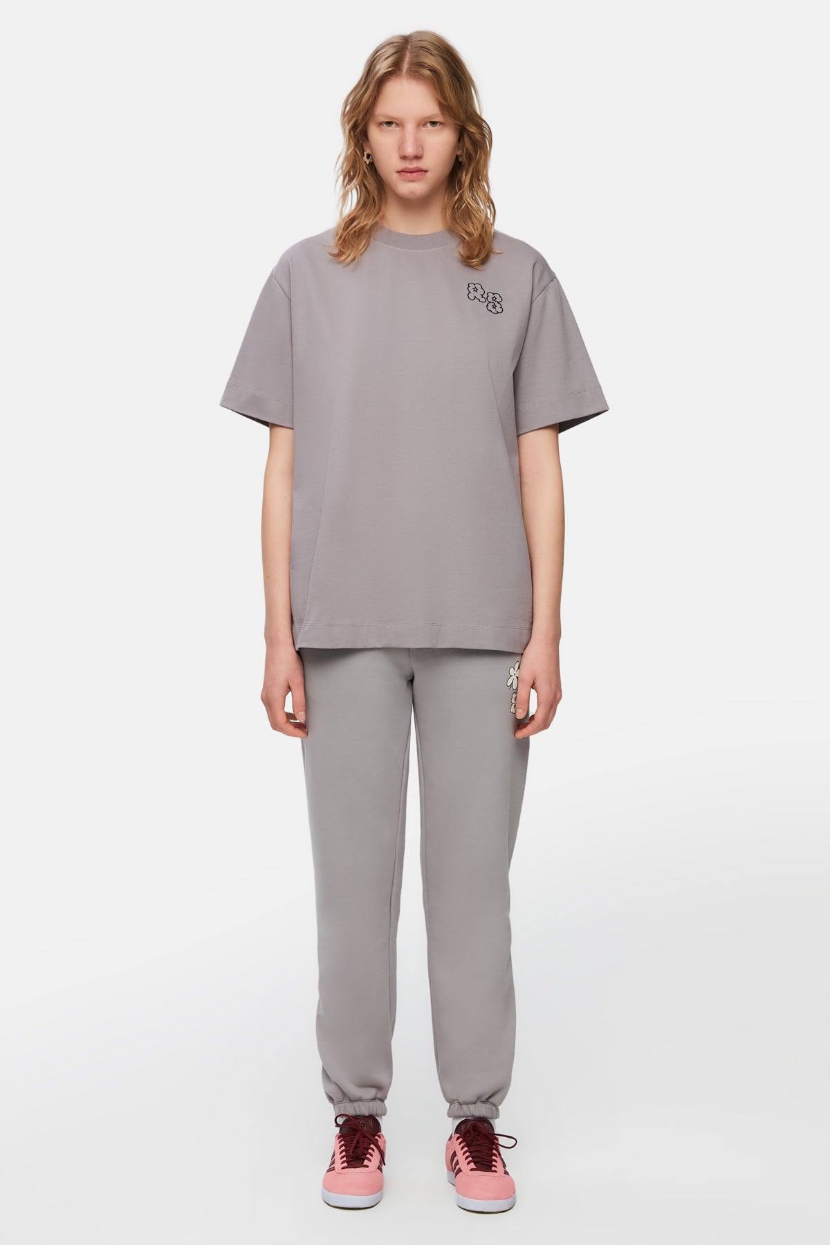 Logo Print Women Sweatpants - Gray